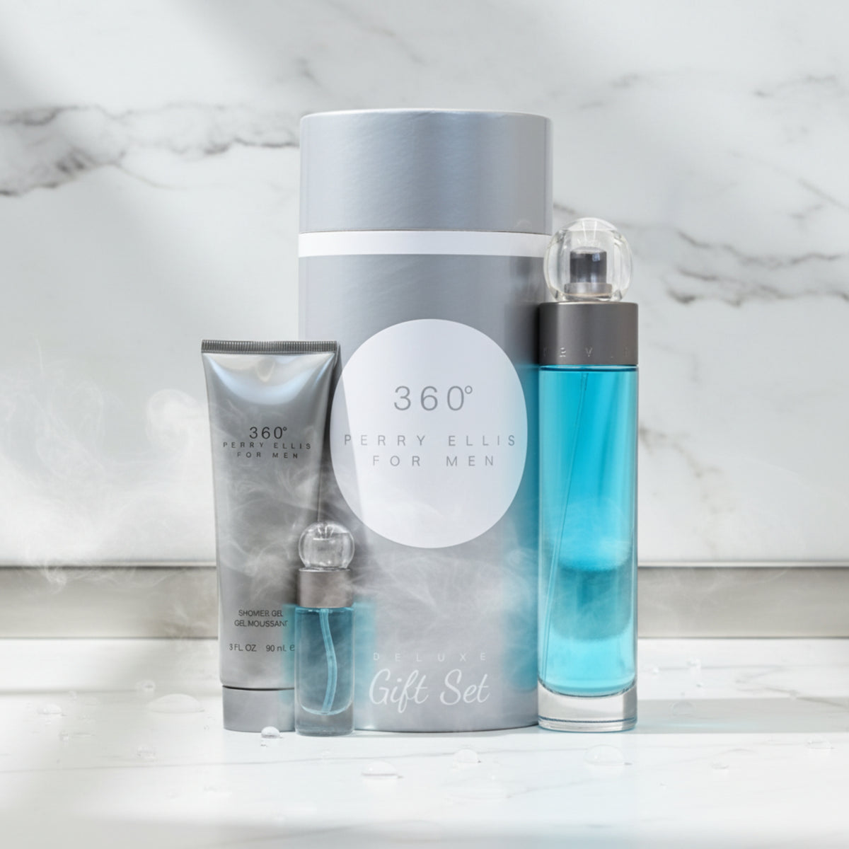 360 by Perry Ellis for men 3 pcs gift set New in Canister 844061014770