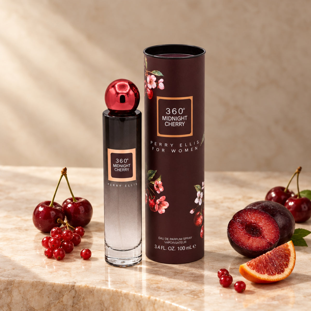 360 Midnight Cherry by Perry Ellis perfume for women EDP 3.3 / 3.4 oz New in Box 844061018563