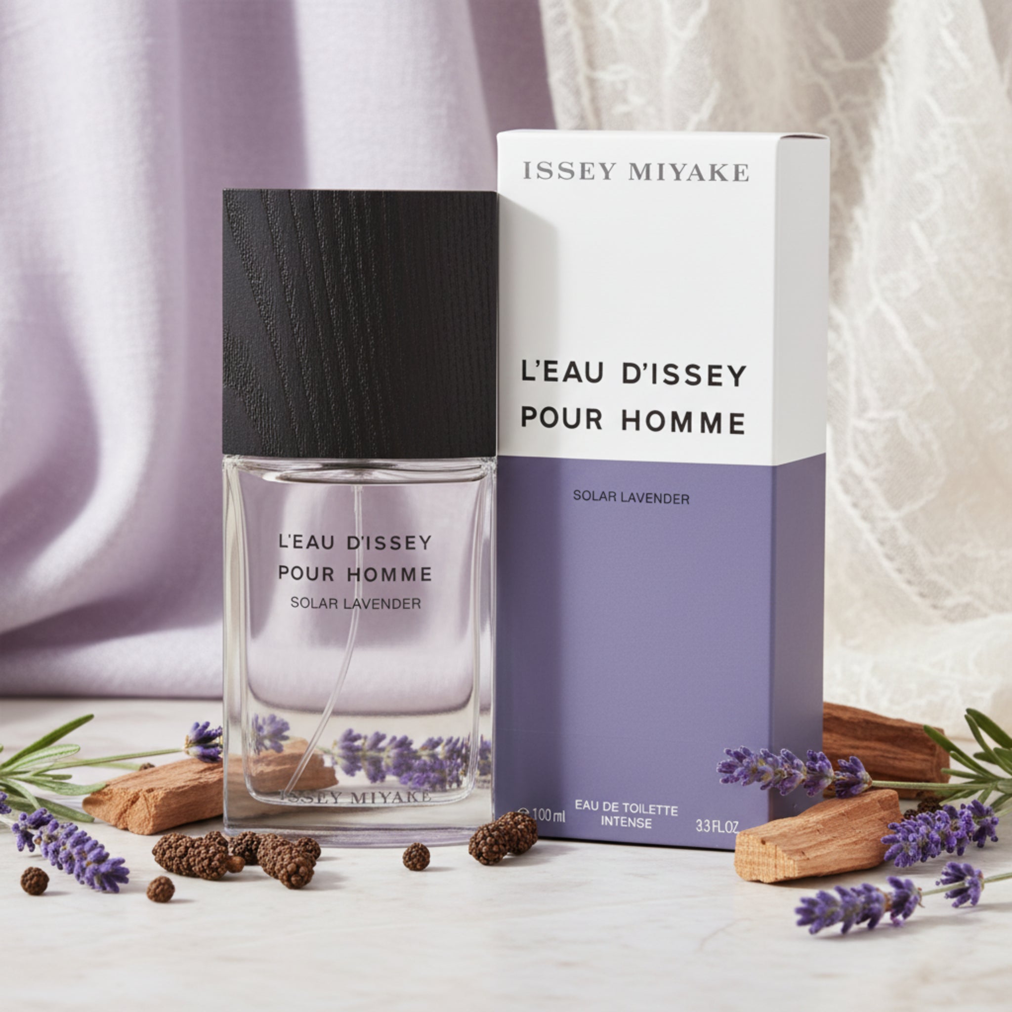 Issey Miyake L'Eau d'Issey Pour Homme perfume bottle and packaging on a white background