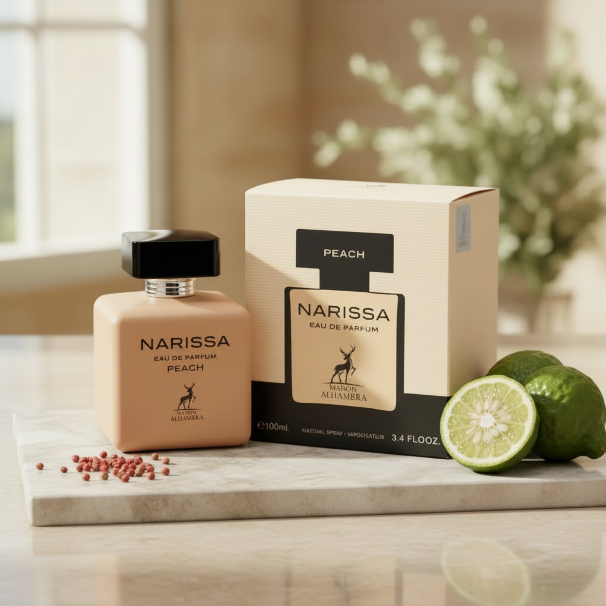 Narissa Eau de Parfum bottle and packaging on a white background