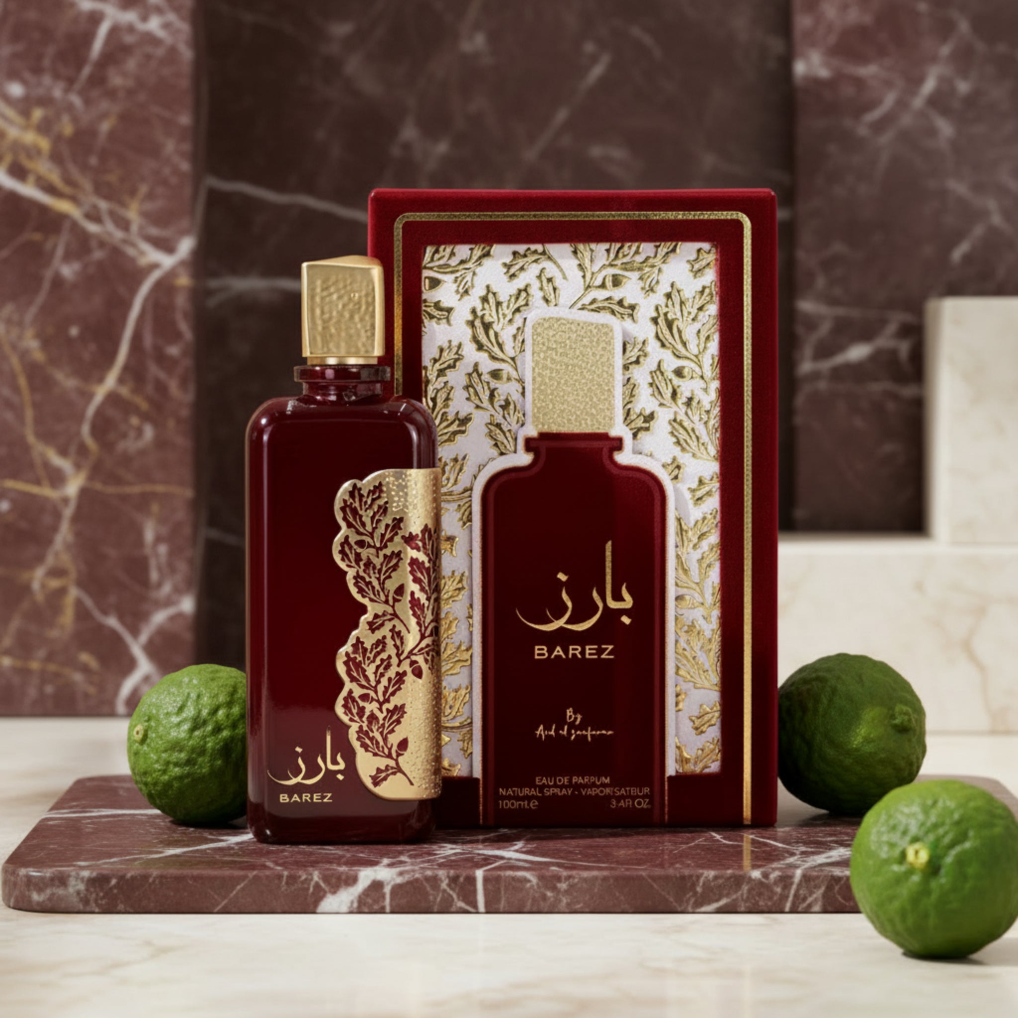 BAREZ perfume bottle and packaging on a white background