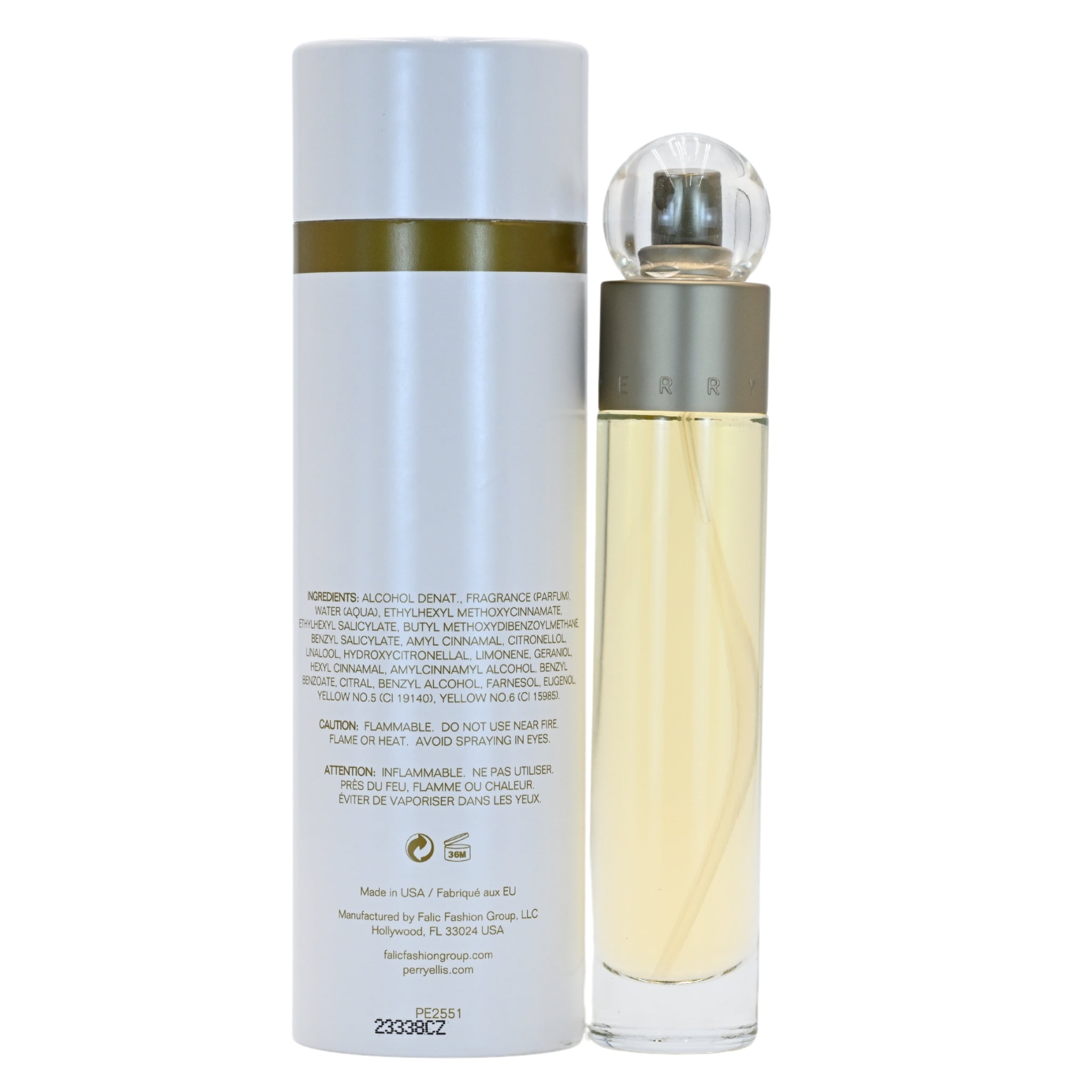 Two perfume bottles on a white background