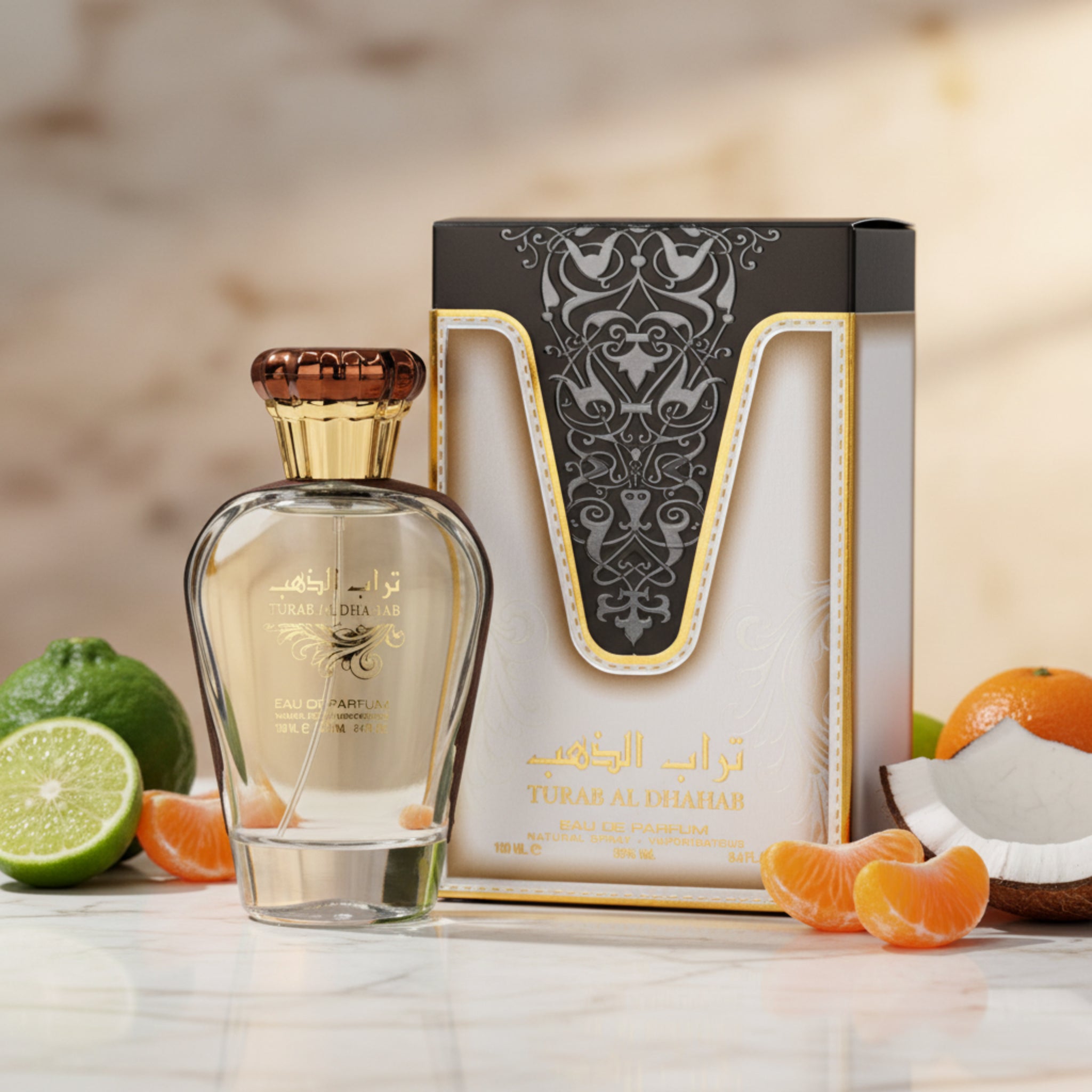 Turab Al Dhabab perfume bottle and packaging on a white background