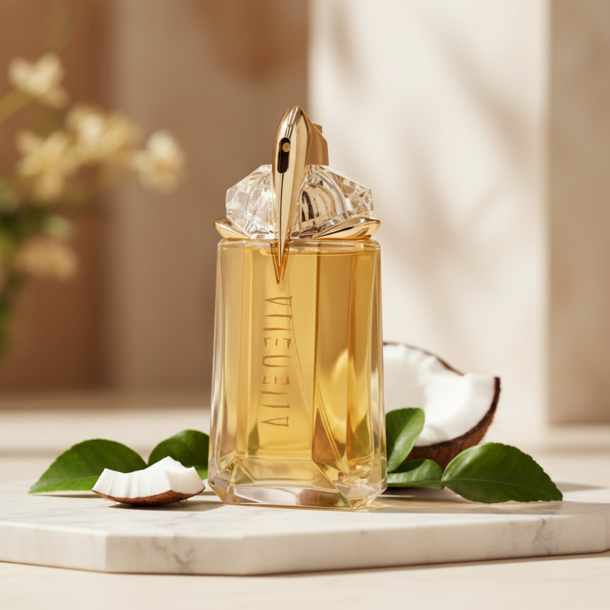 Gold and diamond-adorned perfume bottle with 'Vivienne Westwood' branding on a white background