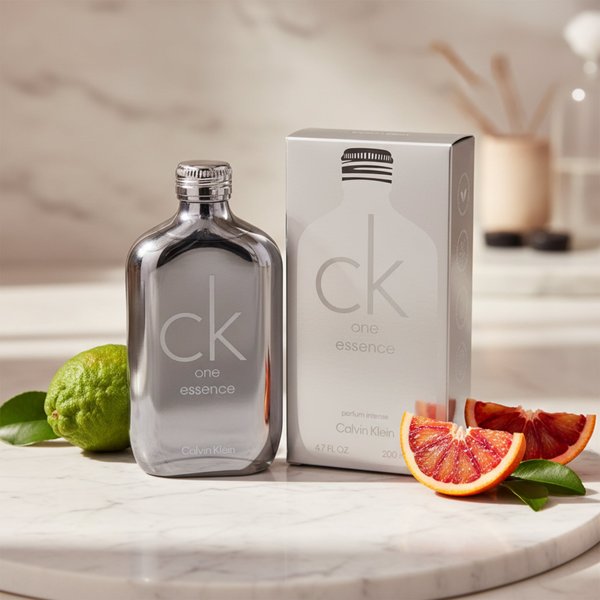 Calvin Klein CK One perfume bottle and packaging on a white background
