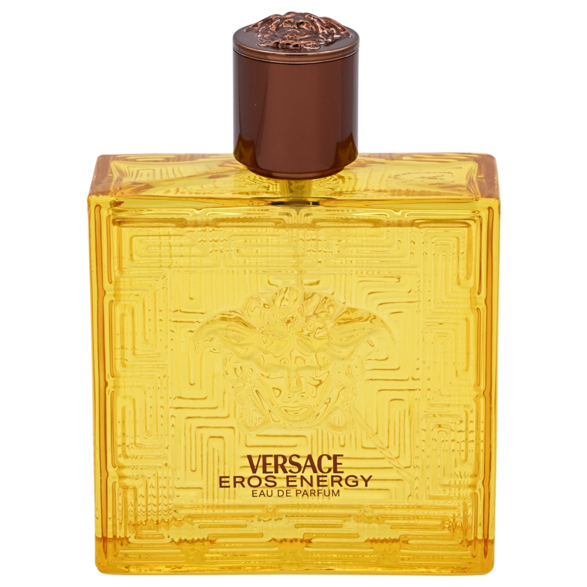 Versace Eros Energy perfume bottle on a white background