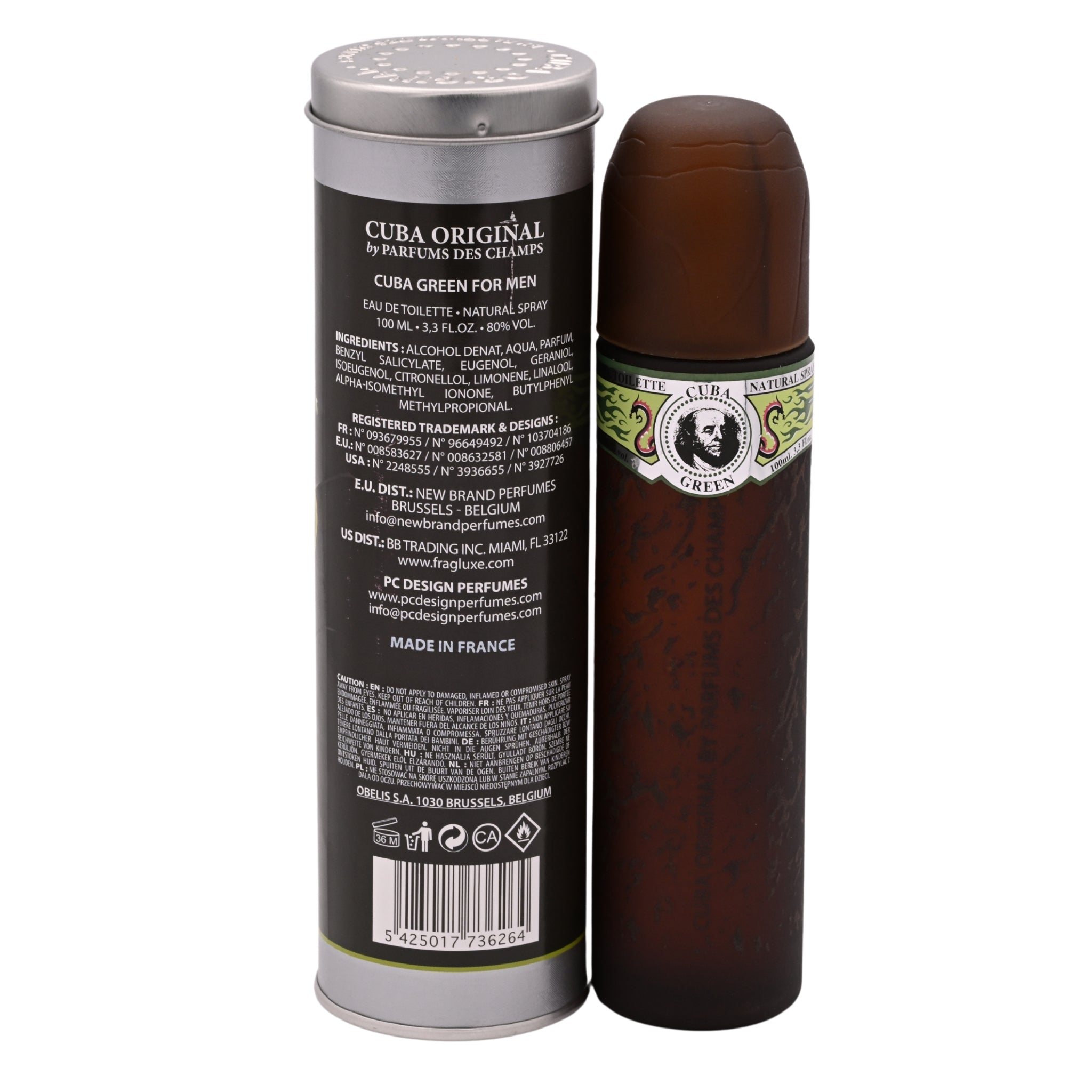 Cuba Green By Cuba cologne for men EDT 3.3 / 3.4 oz New in Box