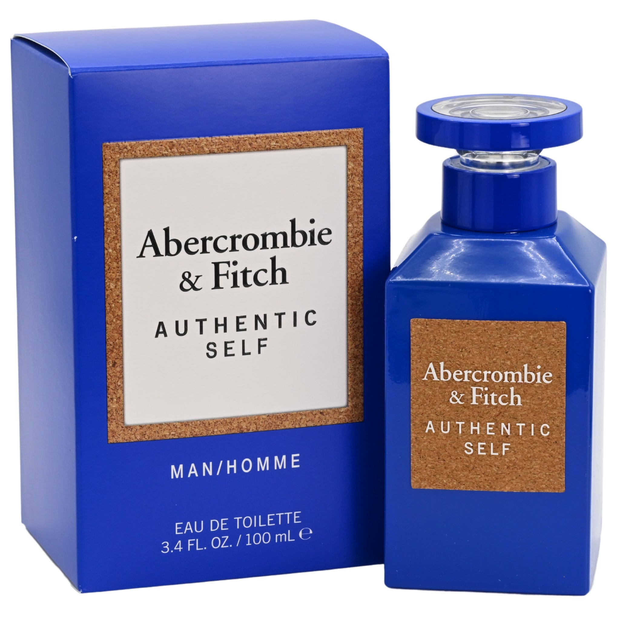 Abercrombie & Fitch Authentic Self perfume bottle and packaging on a white background
