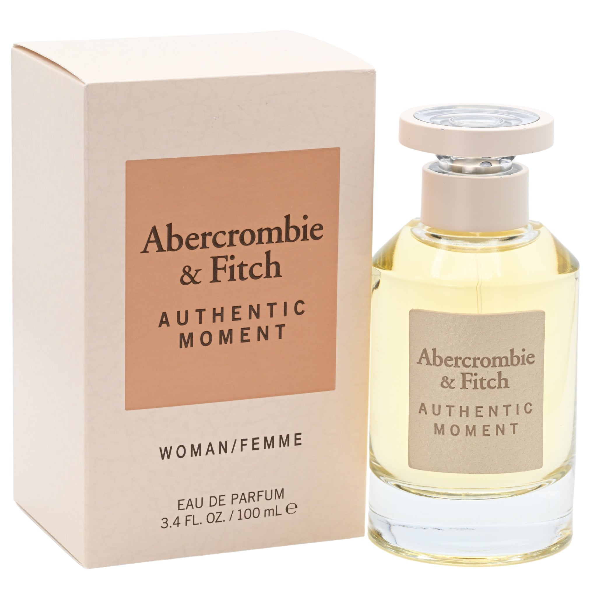 Abercrombie & Fitch Authentic Moment perfume bottle and packaging on a white background