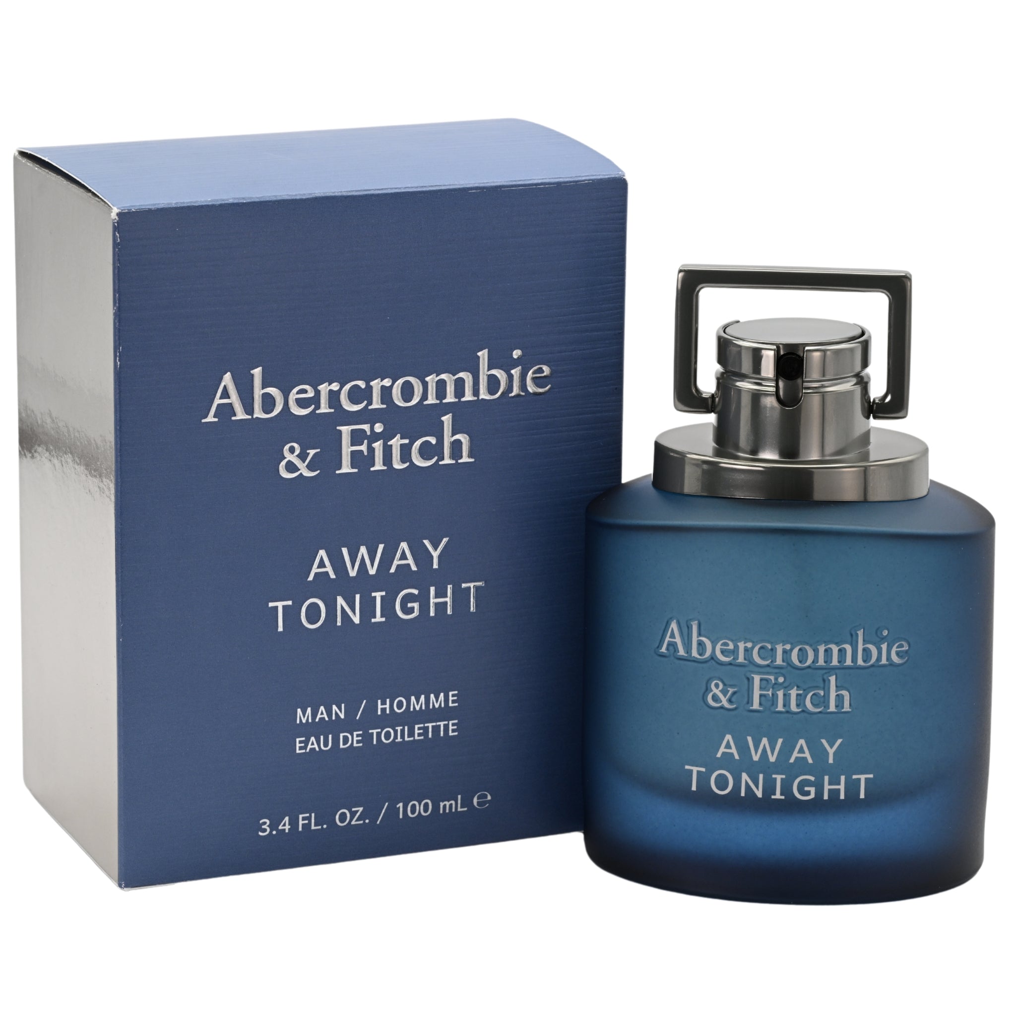 Abercrombie & Fitch Away Tonight perfume bottle and packaging on a white background