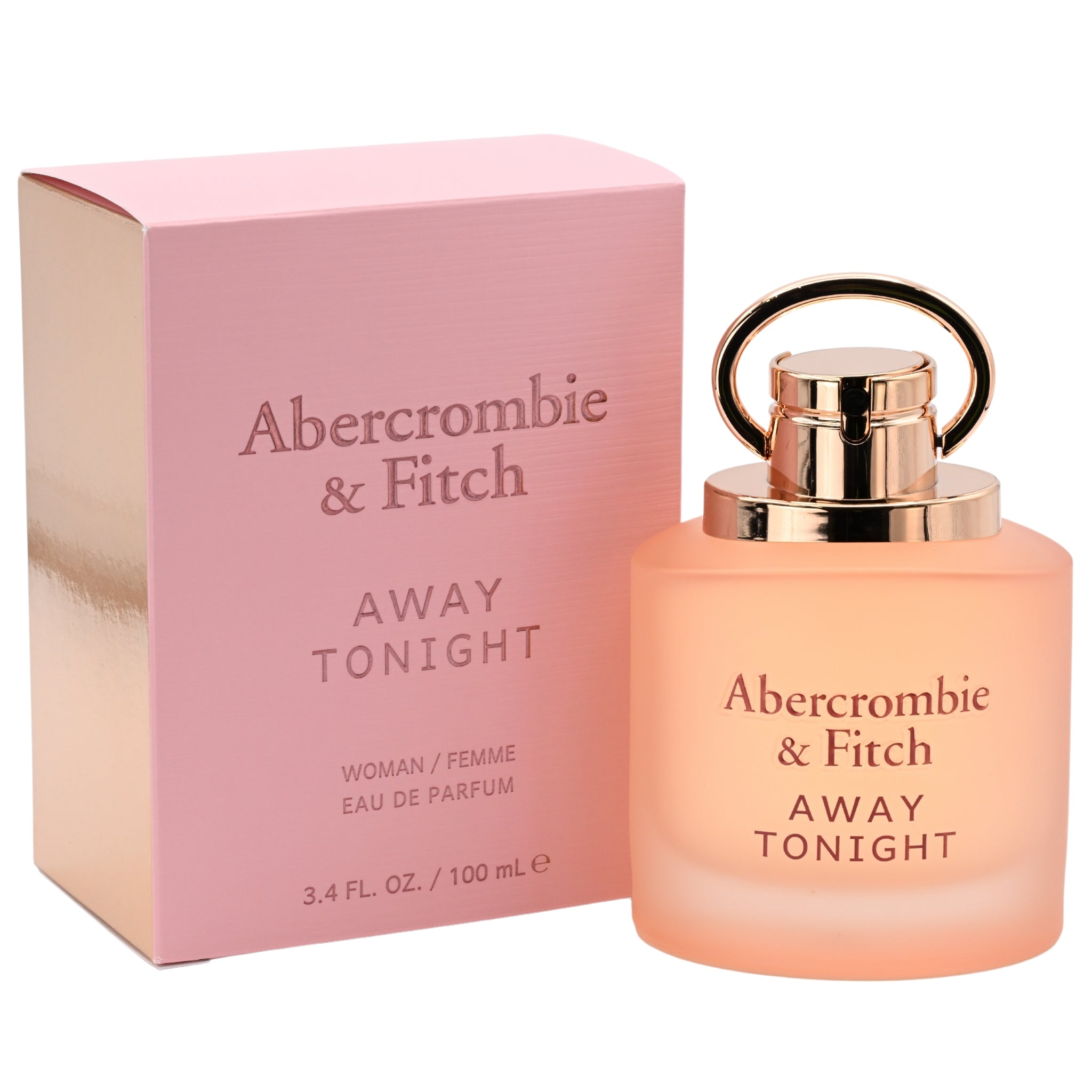 Abercrombie & Fitch Away Tonight perfume bottle and packaging on a white background