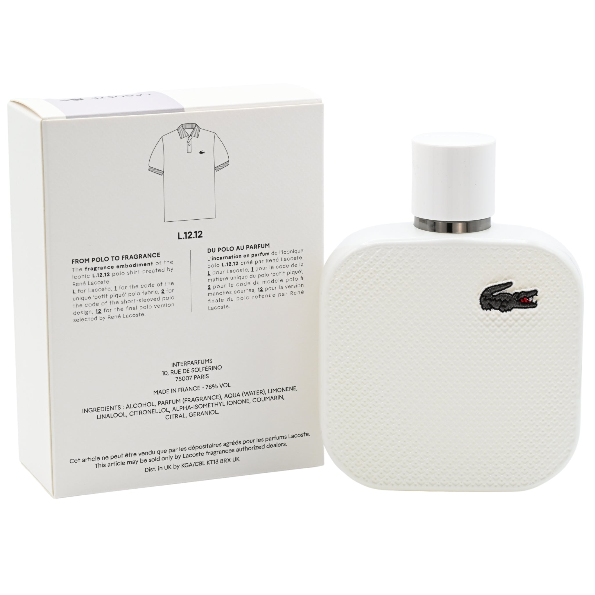 Lacoste L.12.12 Blanc by Lacoste cologne for him EDP 3.3 / 3.4 oz New in Box