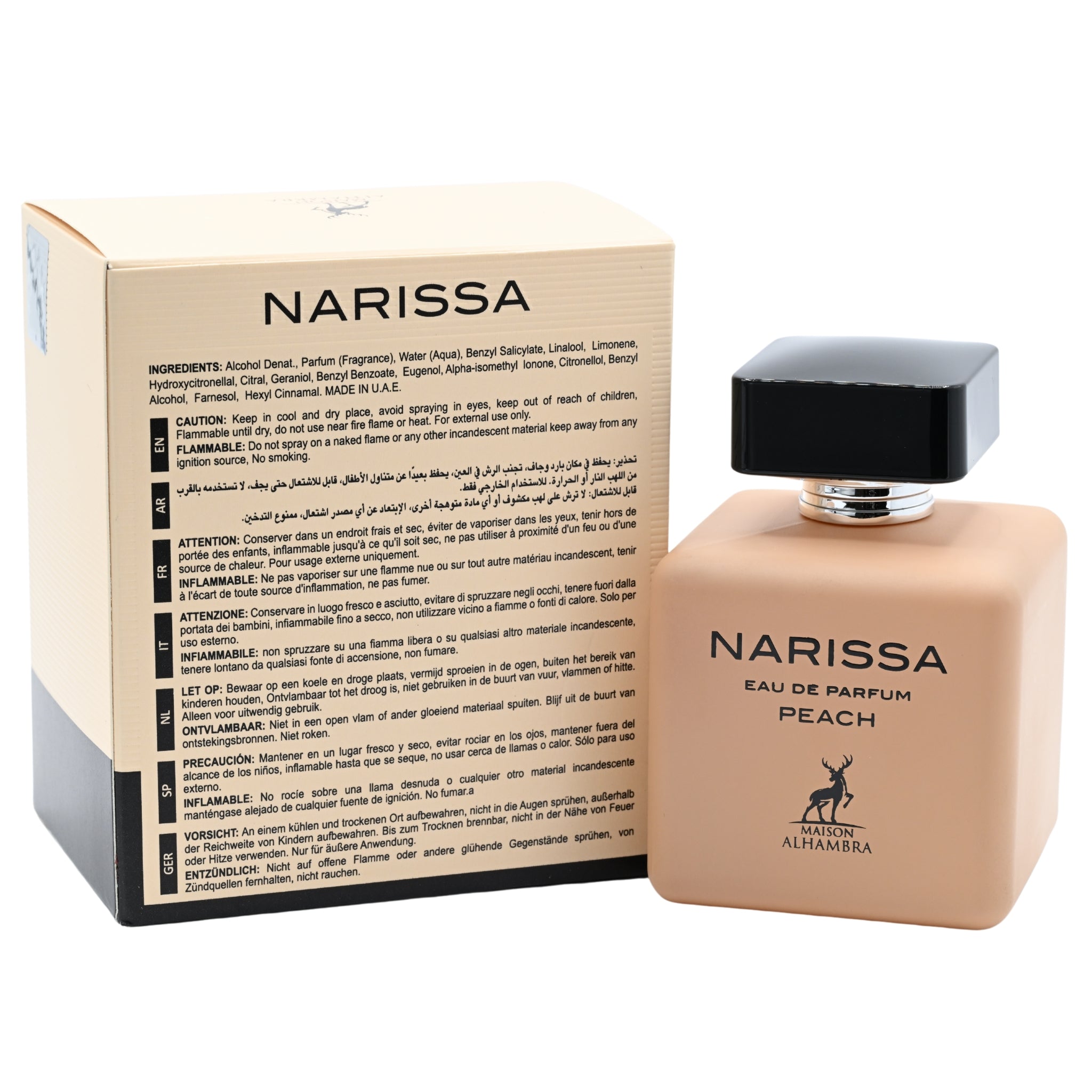 Peach Narissa by Maison Alhambra perfume women EDP 3.3 / 3.4 oz New in Box
