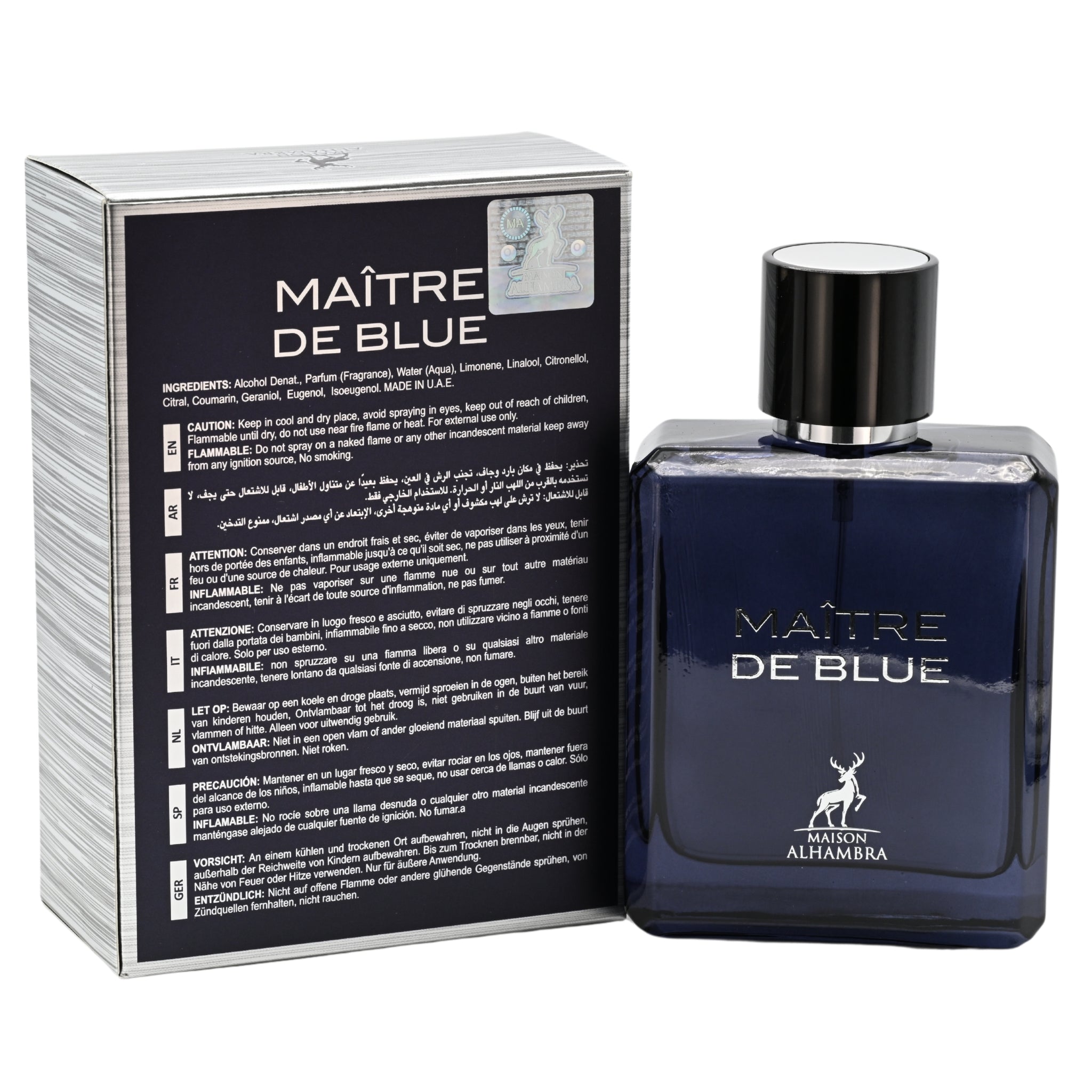 Maitre De Blue by Maison Alhambra for men EDP 3.3 / 3.4 oz New in Box