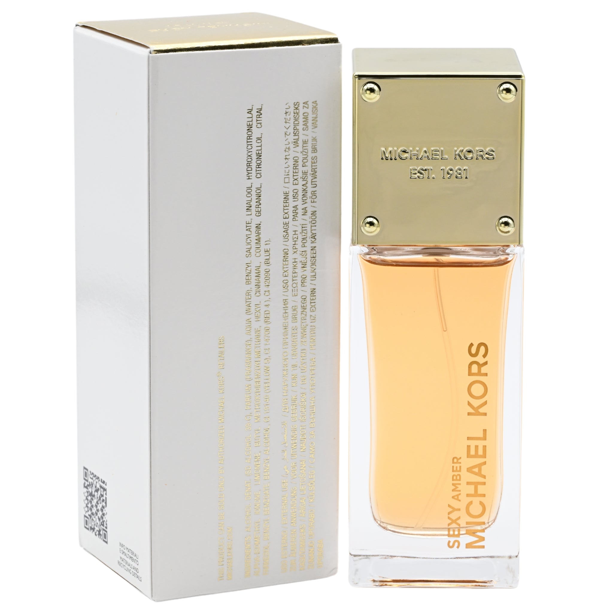 Michael Kors perfume bottle and packaging on a white background