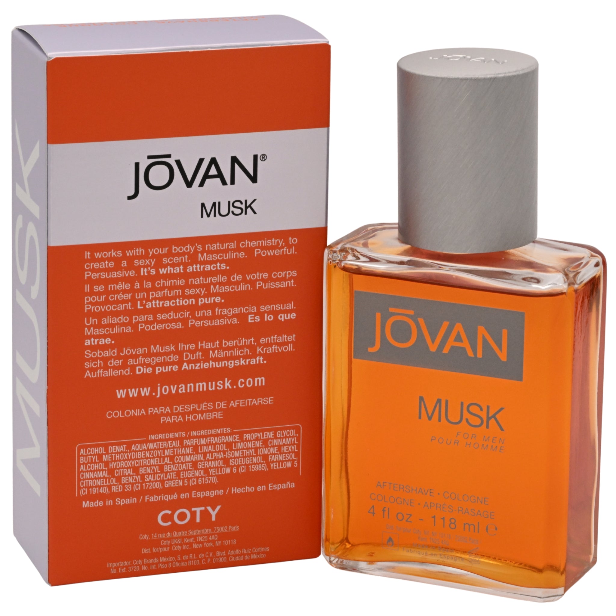 Jovan Musk Aftershave by Jovan cologne for men 4.0 / 4 oz New in Box
