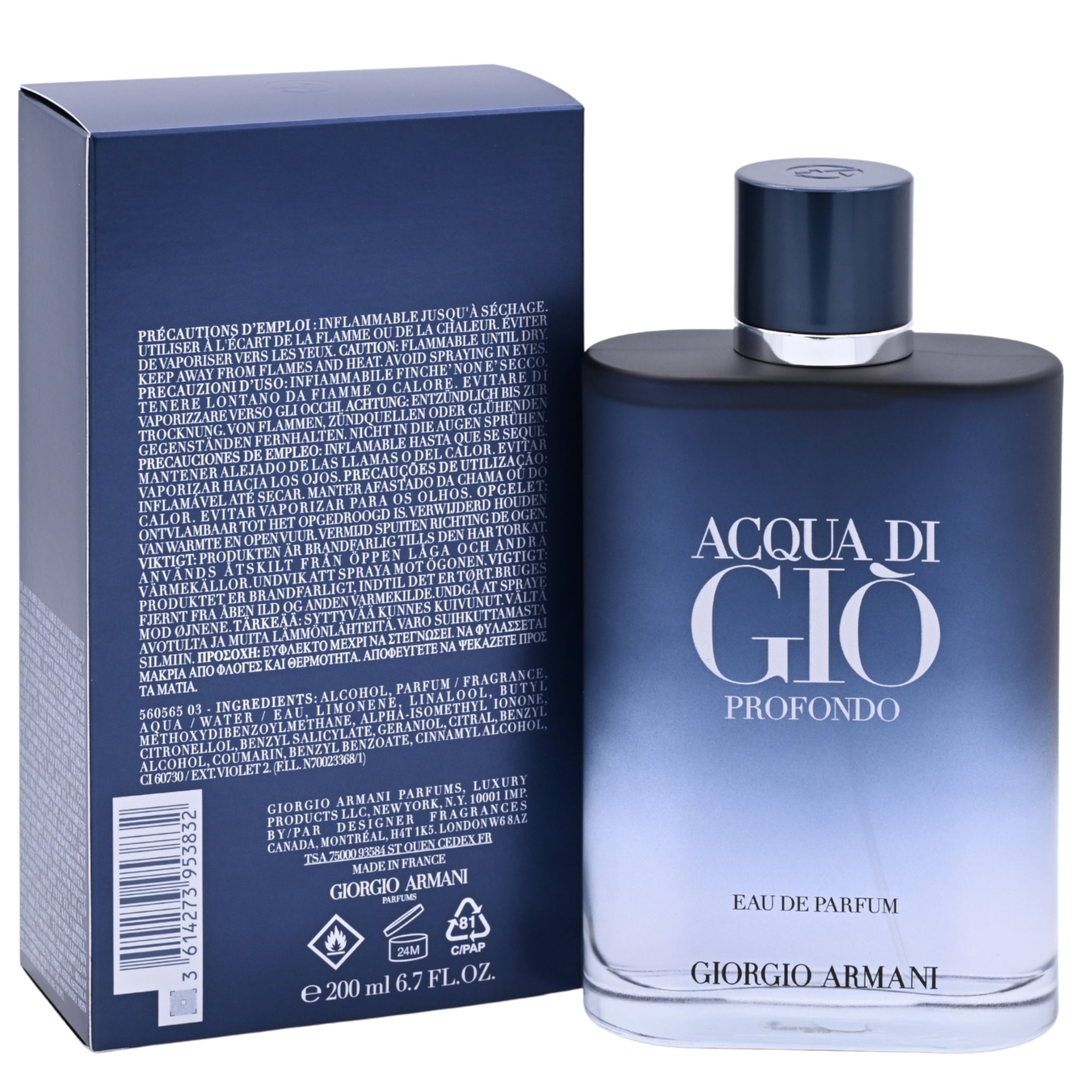 Acqua Di Gio Profondo by Giorgio Armani cologne for men EDP 6.7 oz New in Box