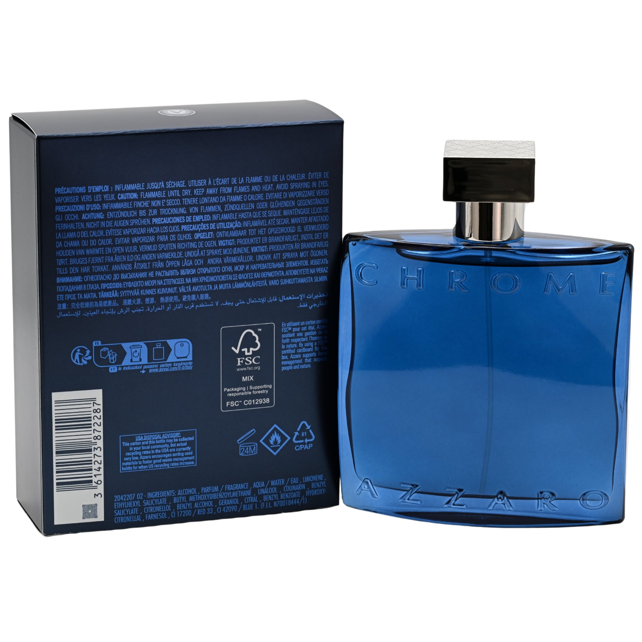 Chrome Parfum by Loris Azzaro for men 3.38 oz New in Box Perfume 3.4 - 100 ml