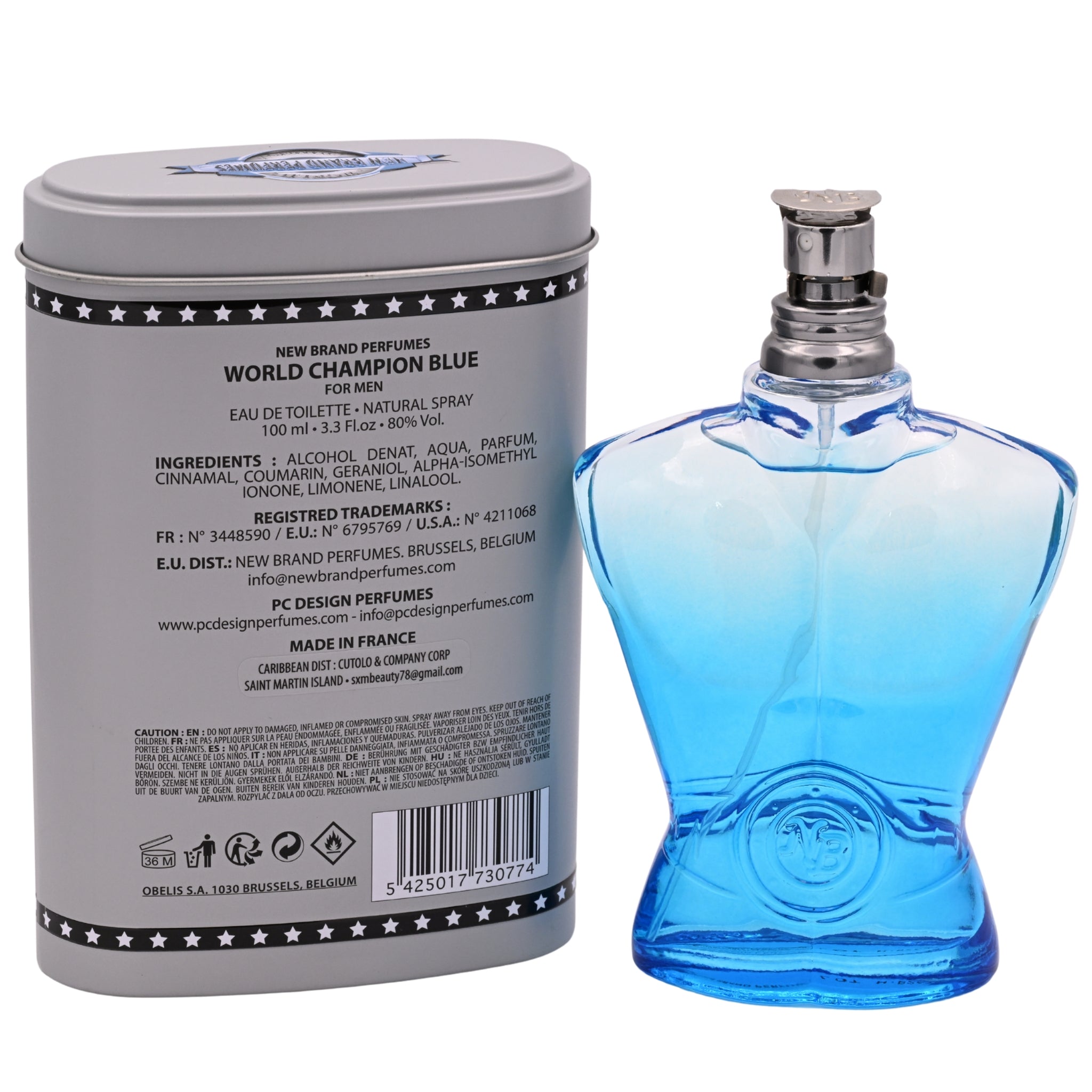 World Champion Blue by New Brand cologne for men EDT 3.3 / 3.4 oz New In Can