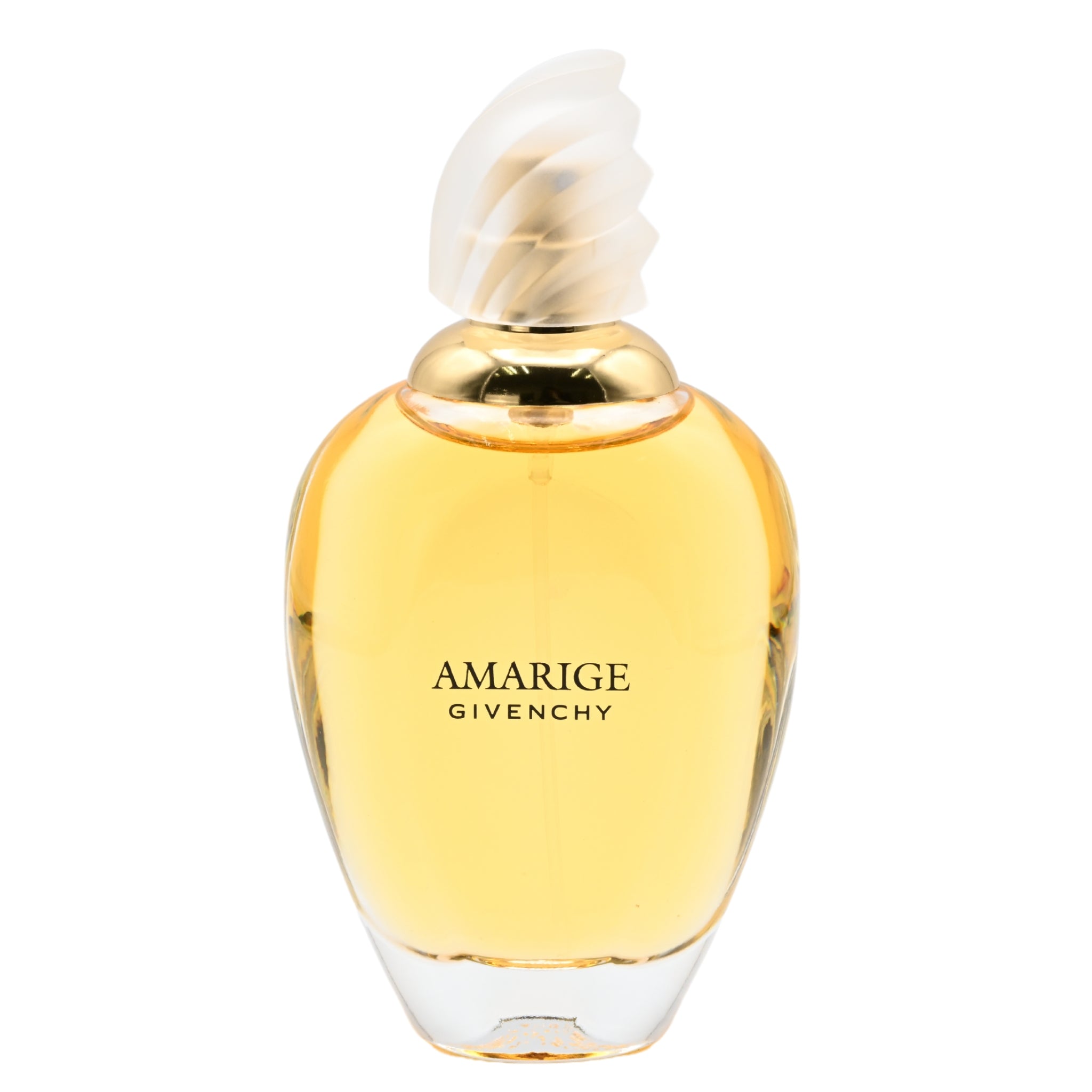Givenchy Amarige perfume bottle on a white background