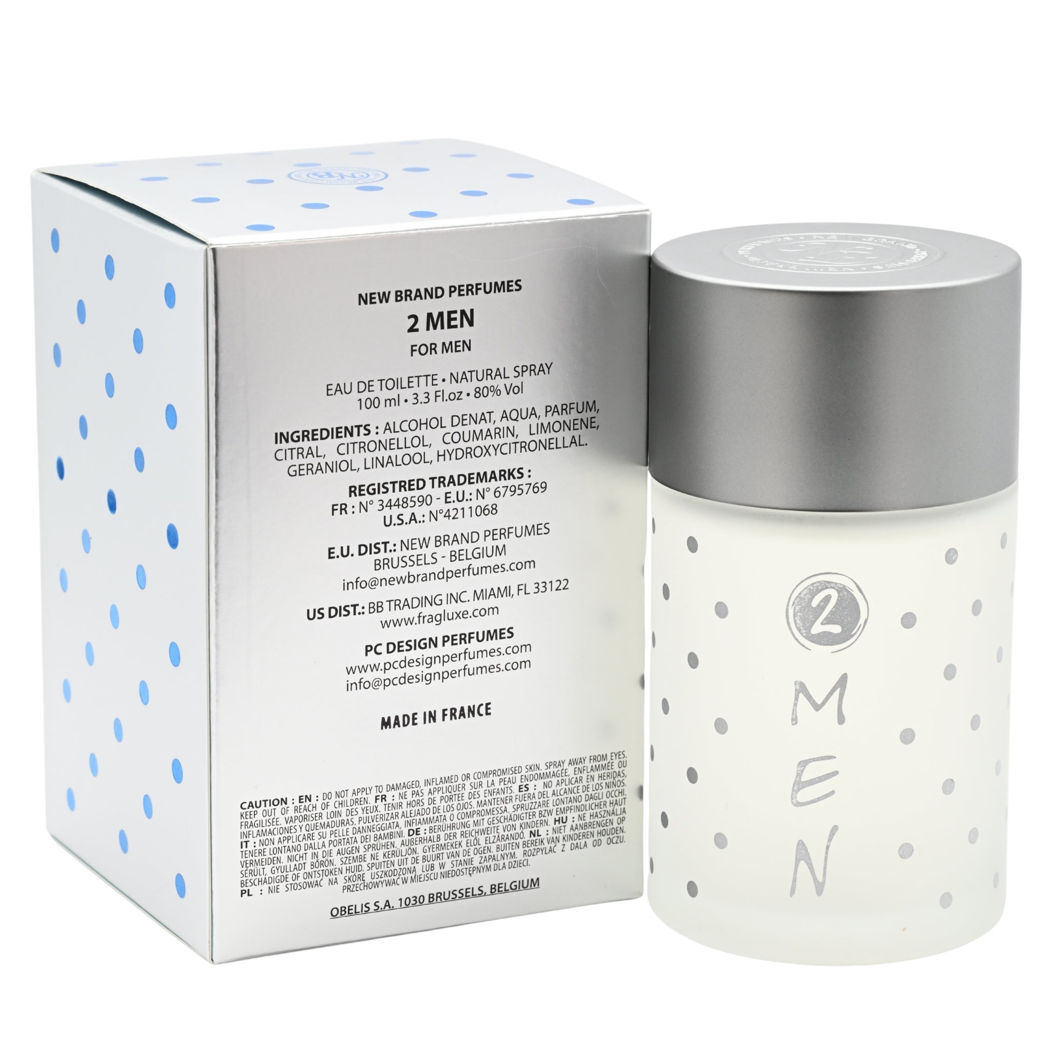 2 Men by New Brand cologne for men EDT 3.3 /3.4 oz New In Box
