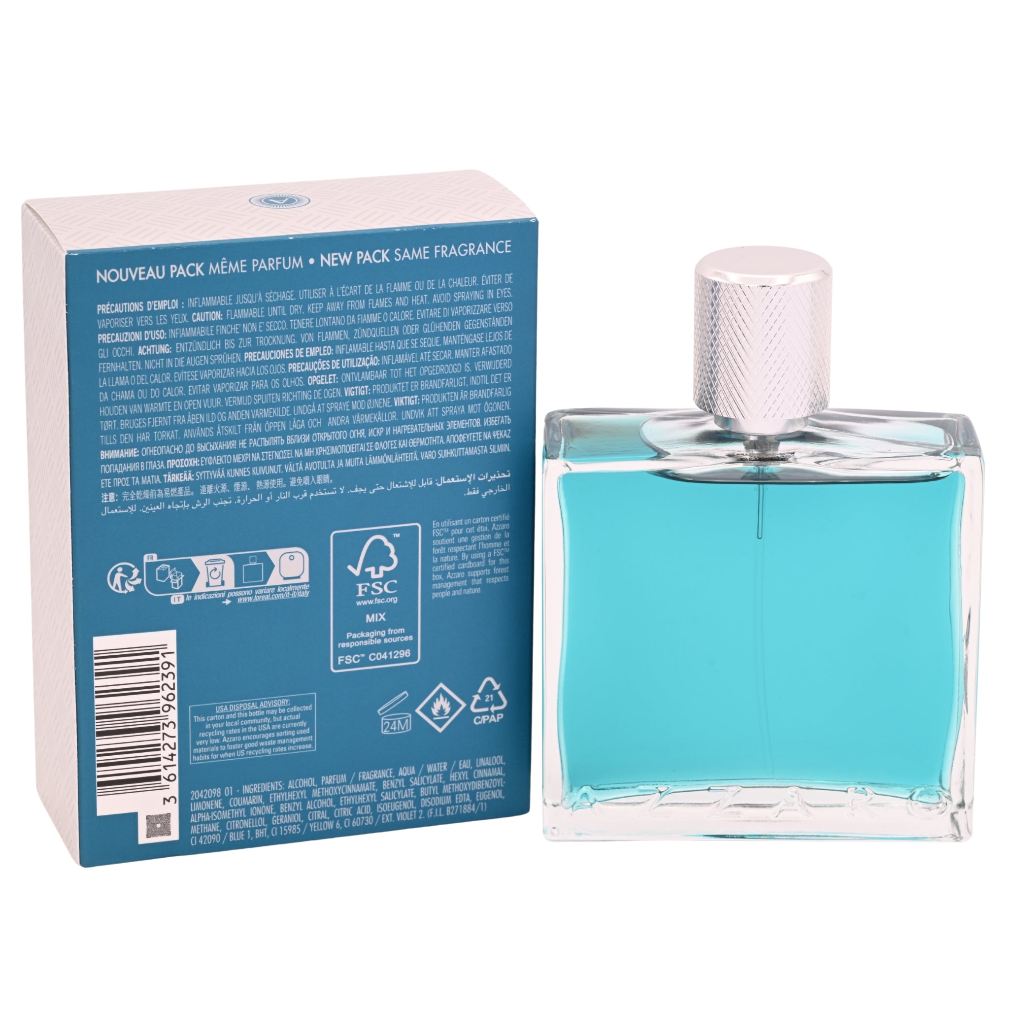 Chrome Legend by Azzaro cologne for Men EDT 3.38 oz New in Box