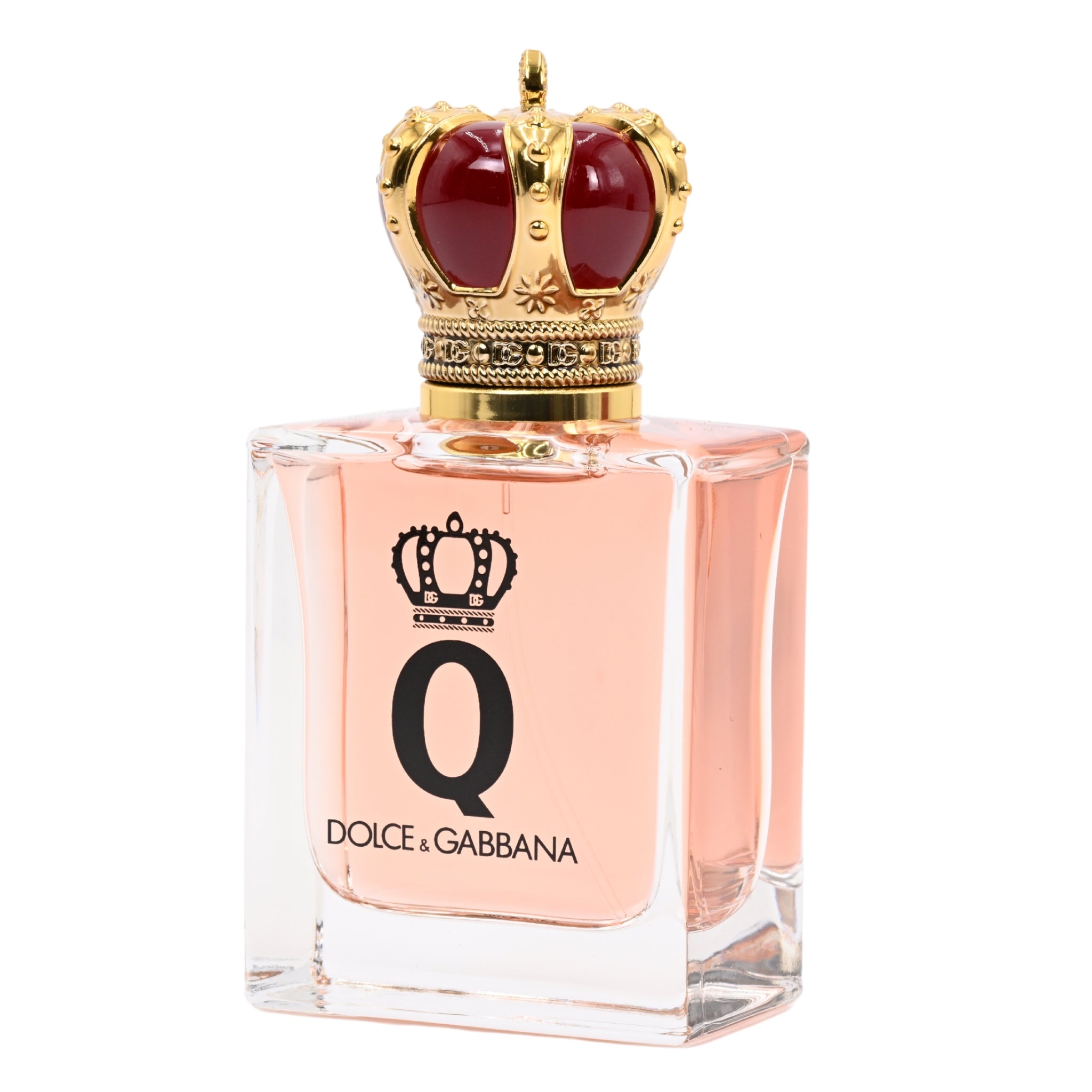 Q by Dolce & Gabbana perfume bottle on a white background