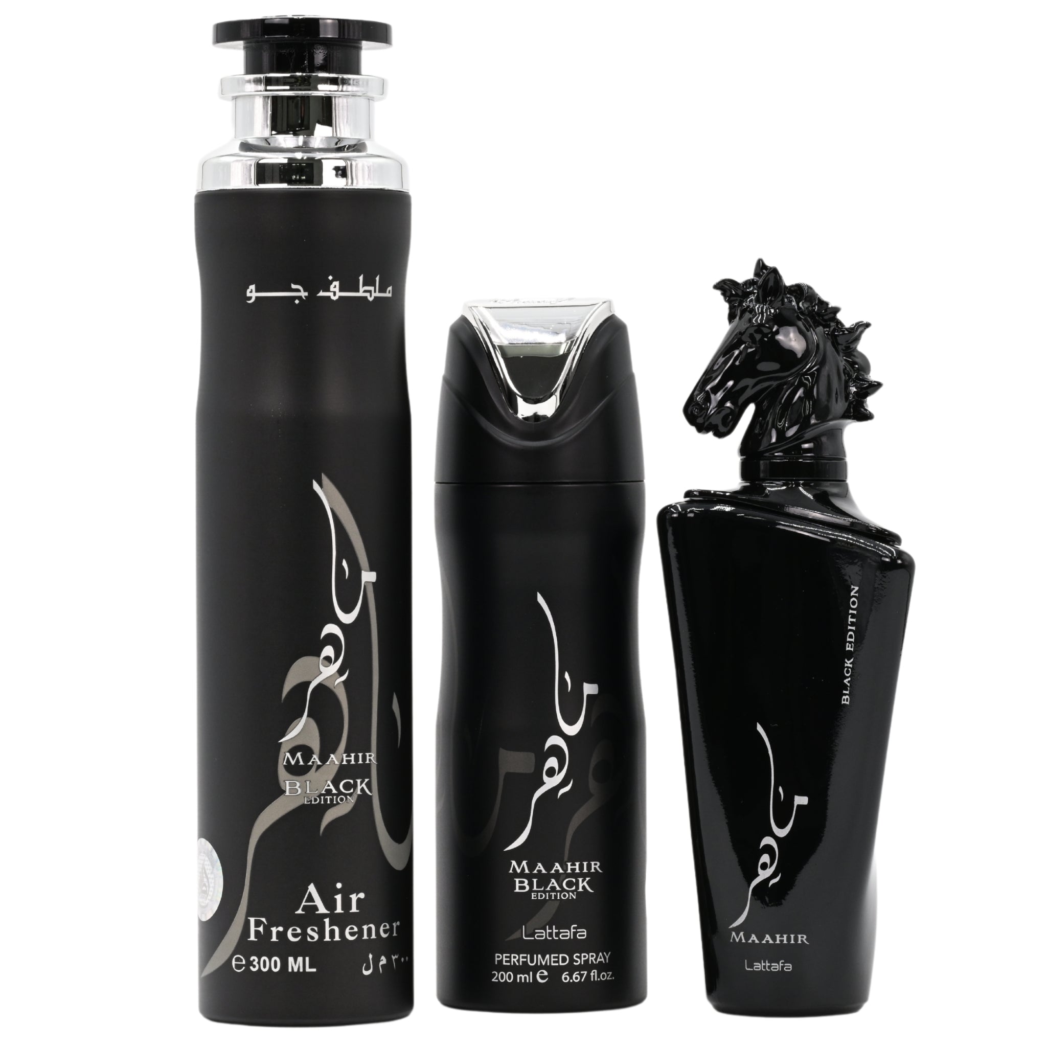 Maahir Black Edition by Lattafa for unisex 3pcs Gift set New in Box