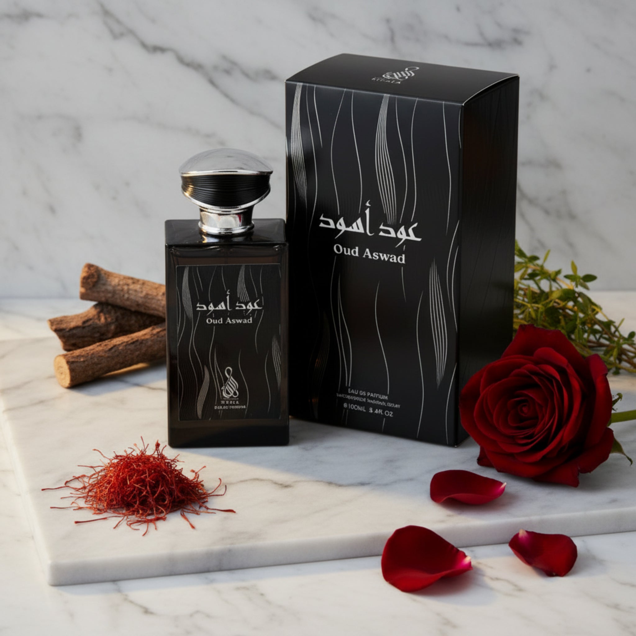 Risala Oud Aswad Eau de Parfum Spray for Men 3.4 oz (100 ml) New Retail Box