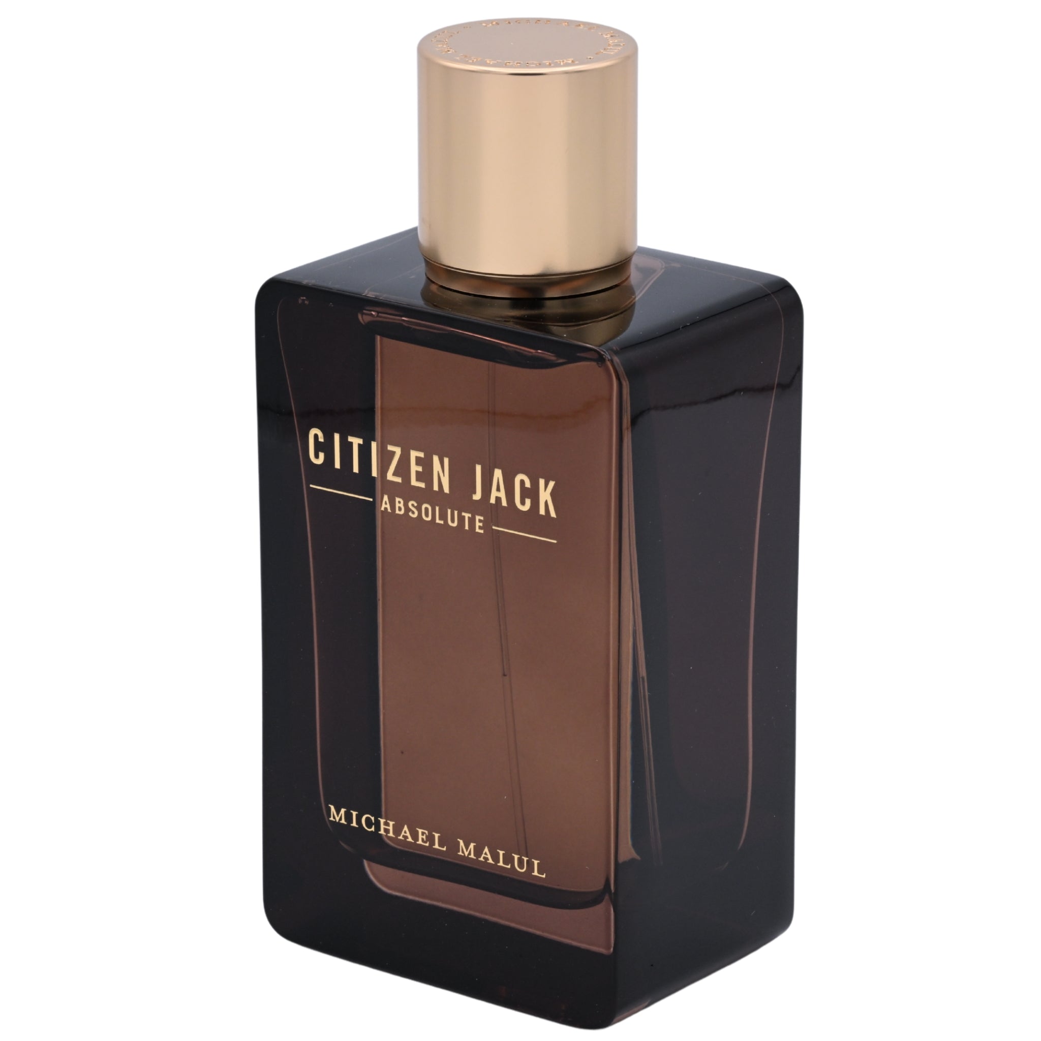 Perfume bottle labeled 'Citizen Jack Absolute' by Michael Malul on a white background