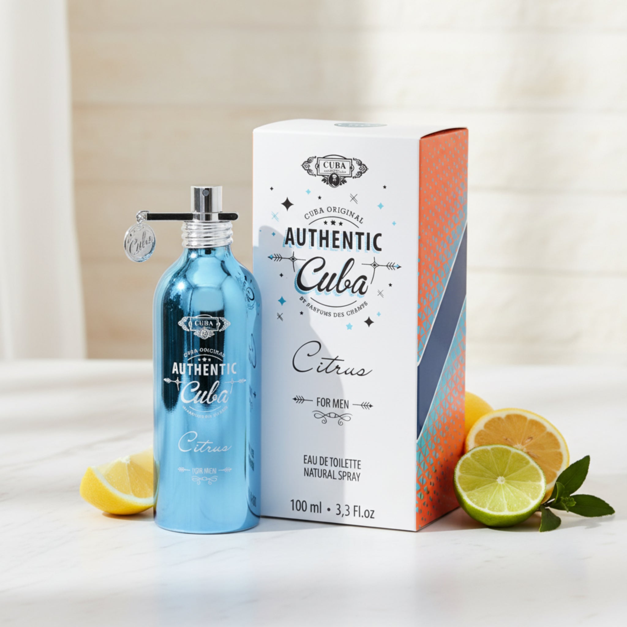 Cuba Authentic Citrus Eau de Toilette (EDT) Spray Cologne for Men 3.3 oz (100 ml) by Cuba