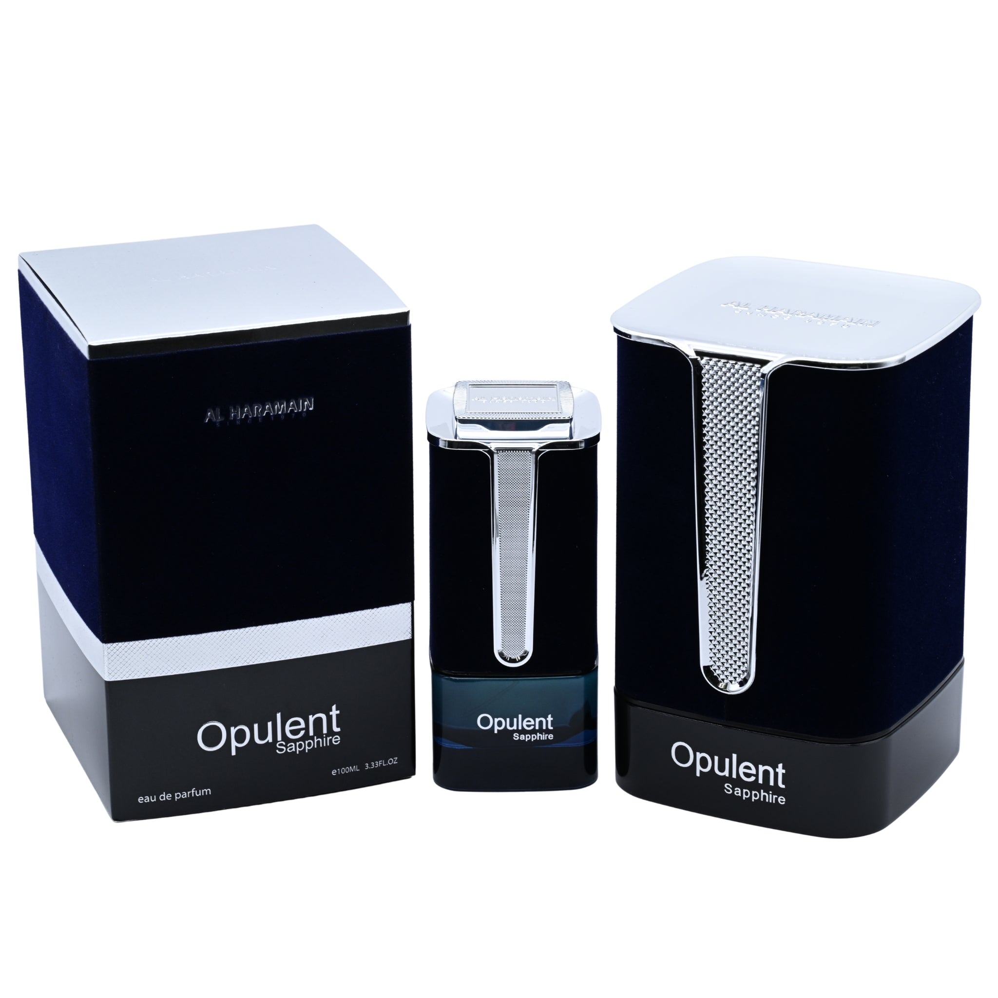 Opulent Sapphire perfume bottle and packaging on a white background