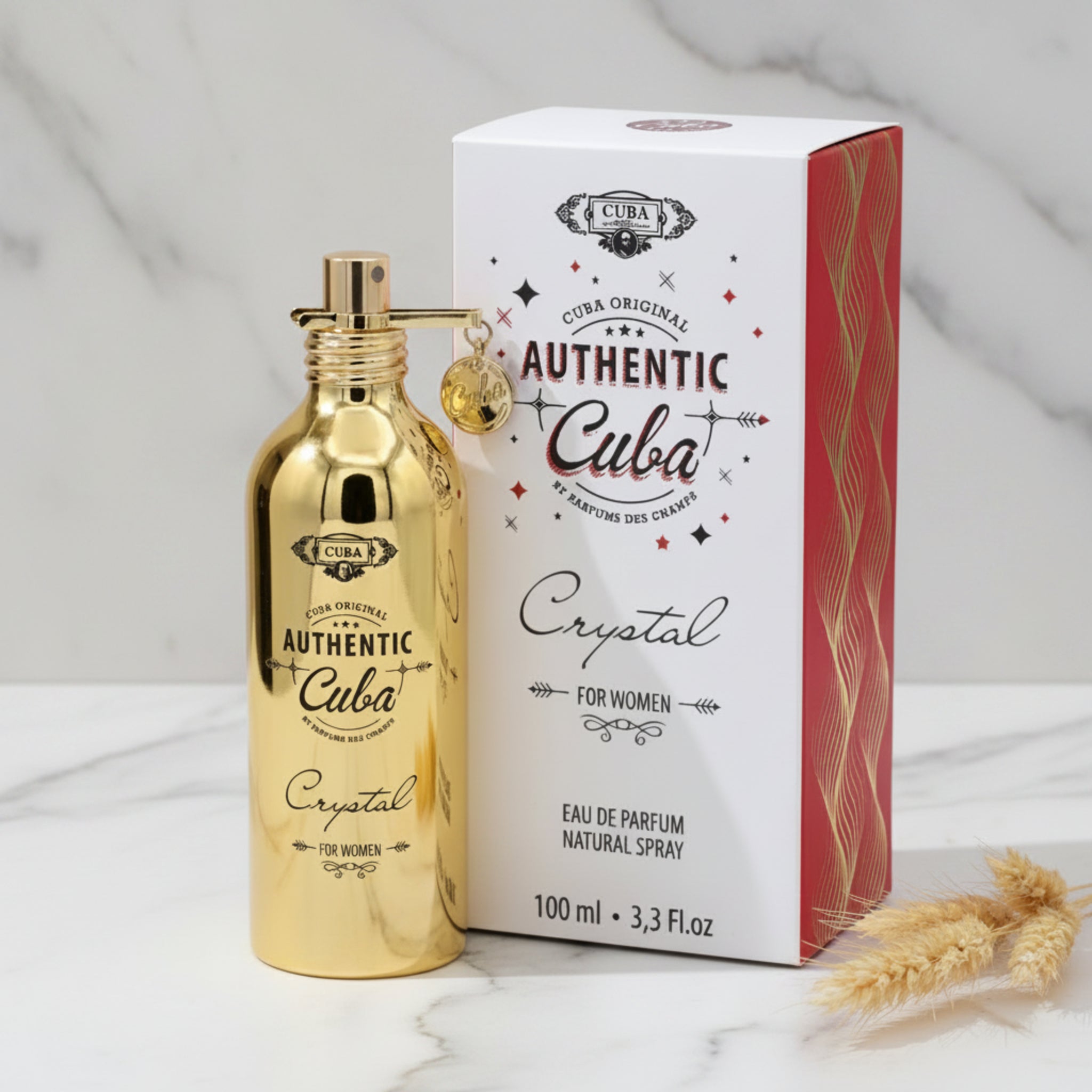 Cuba Authentic Crystal Eau de Parfum Spray for Women 3.3 oz (100 ml) by Cuba