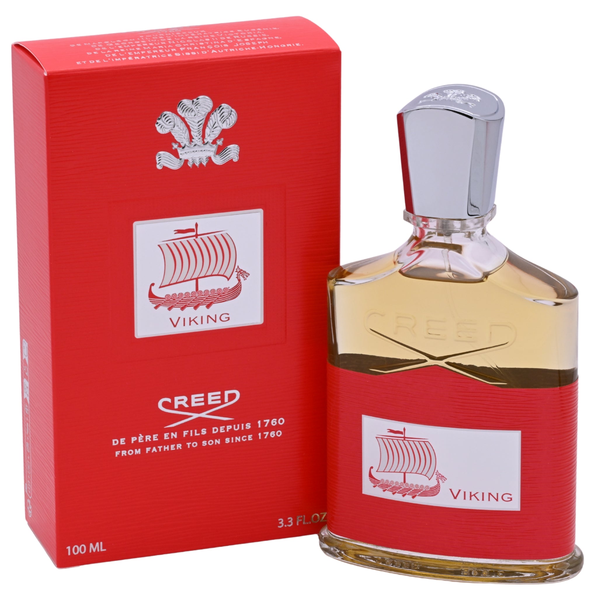 Creed Viking perfume bottle and packaging on a white background