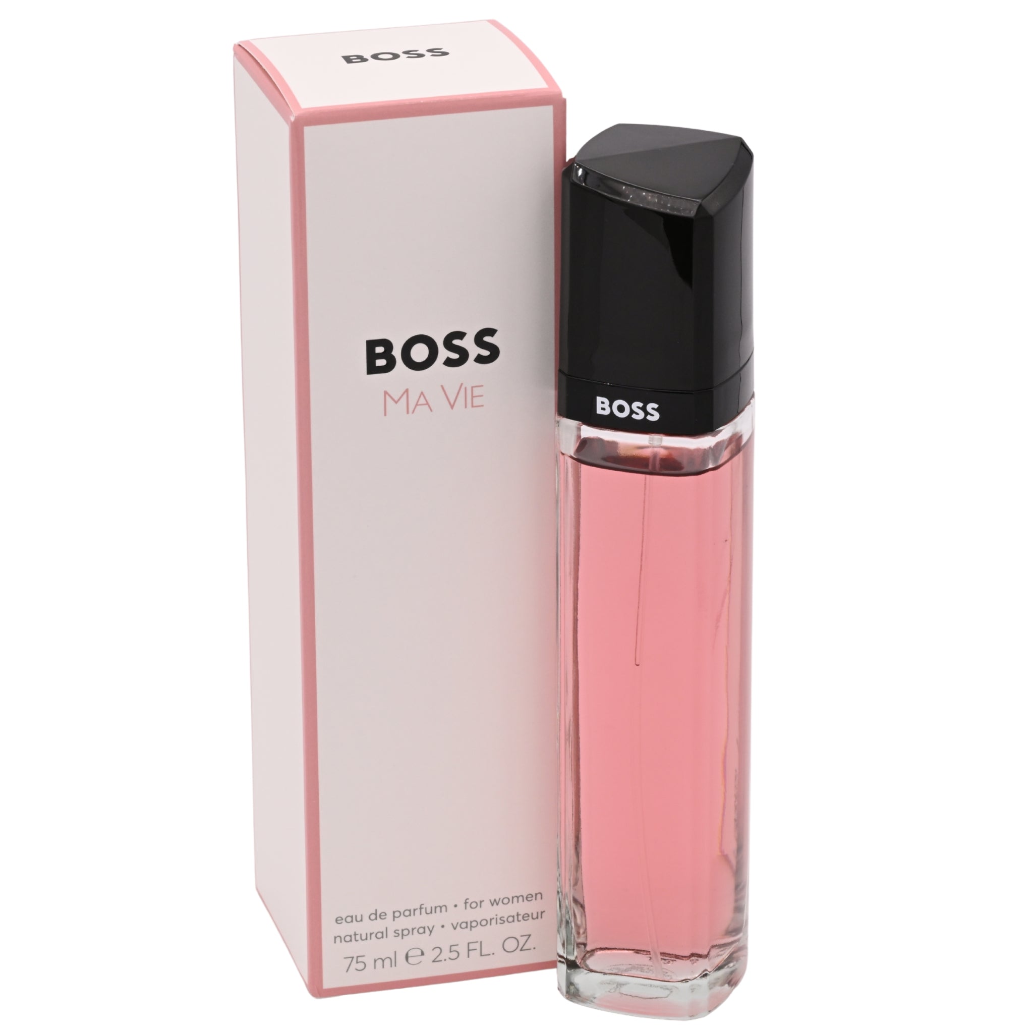 BOSS Ma Vie perfume bottle and packaging on a white background