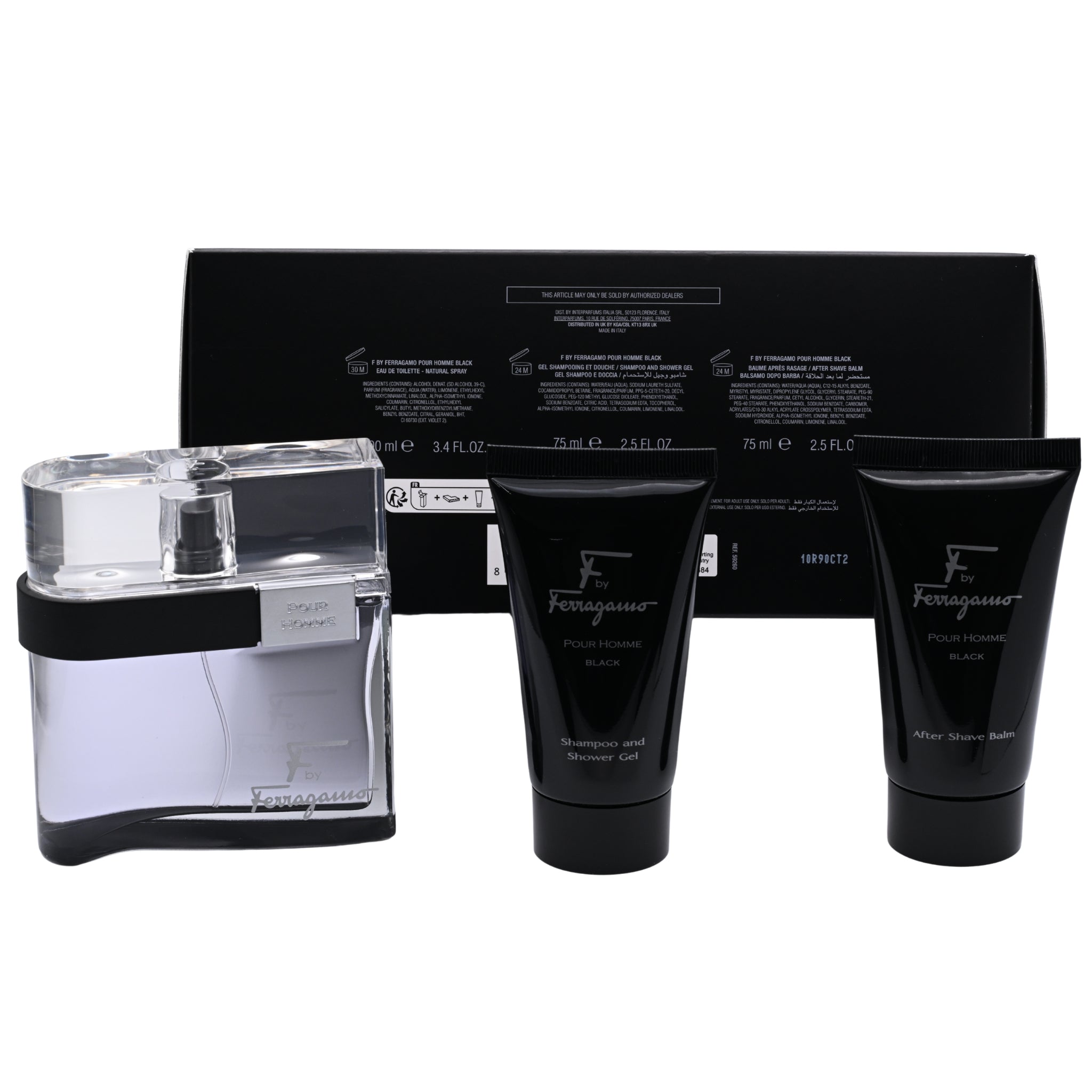 F Black by Salvatore Ferragamo for men 3 pcs gift set New in Box