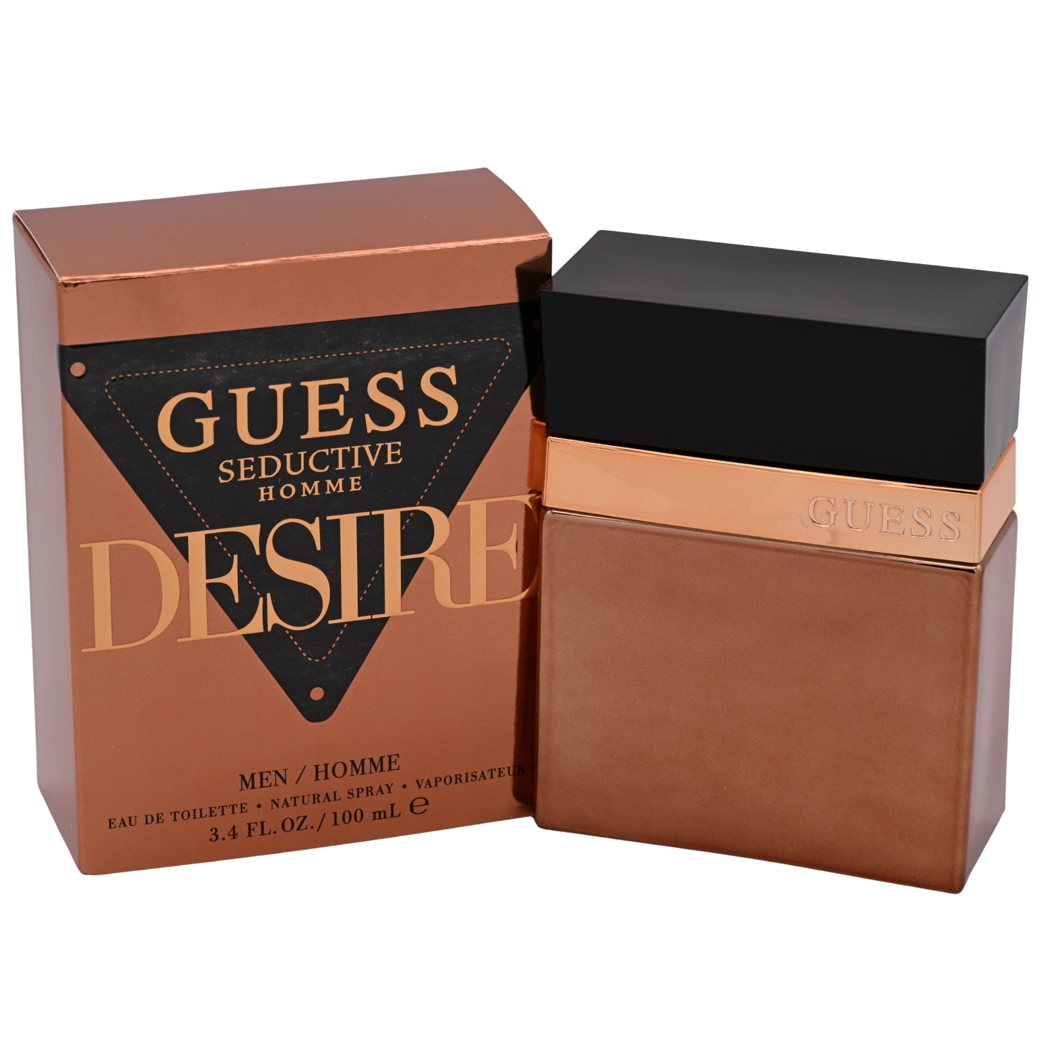 Guess Seductive Homme Desire perfume bottle and packaging on a white background