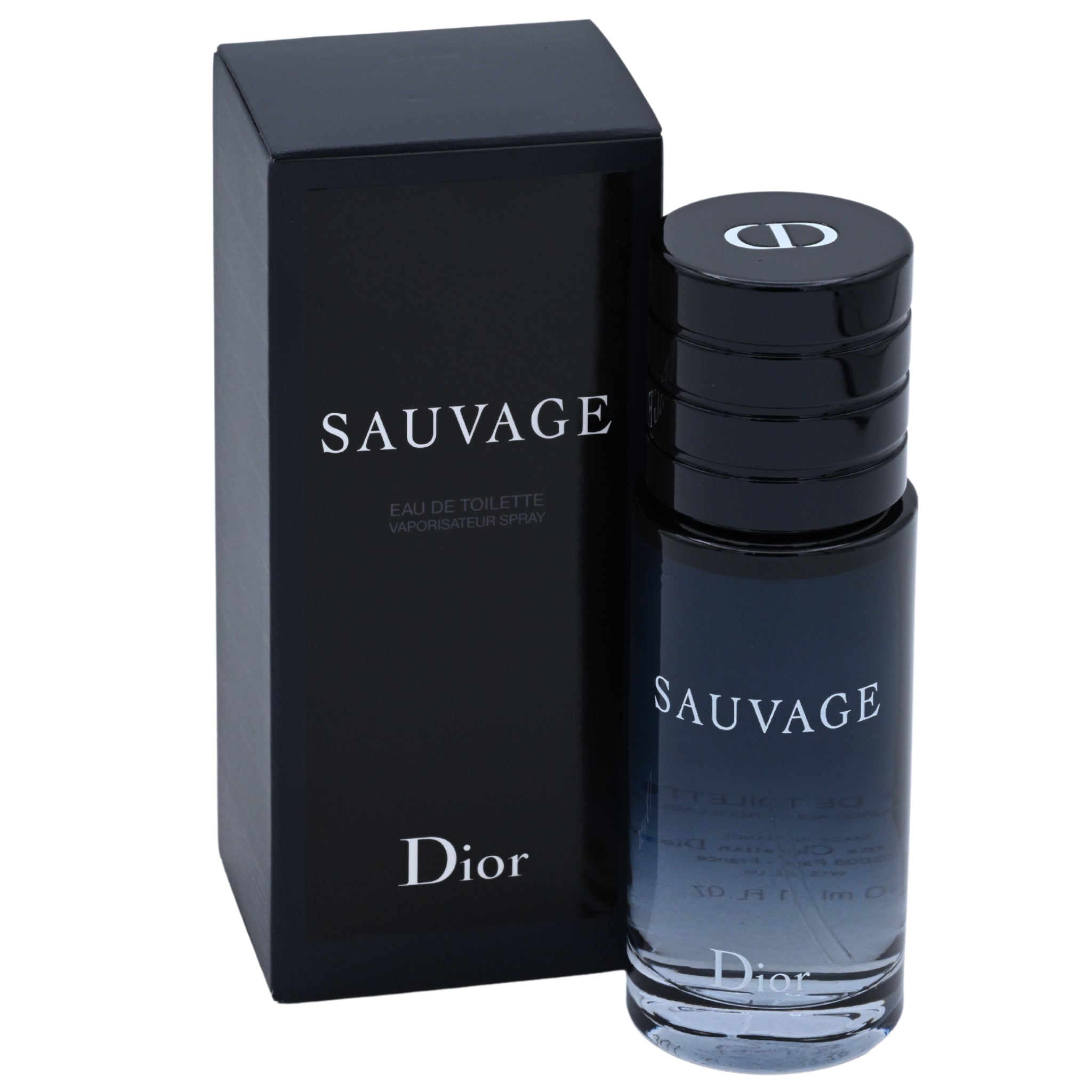 Dior Sauvage perfume bottle and packaging on a white background