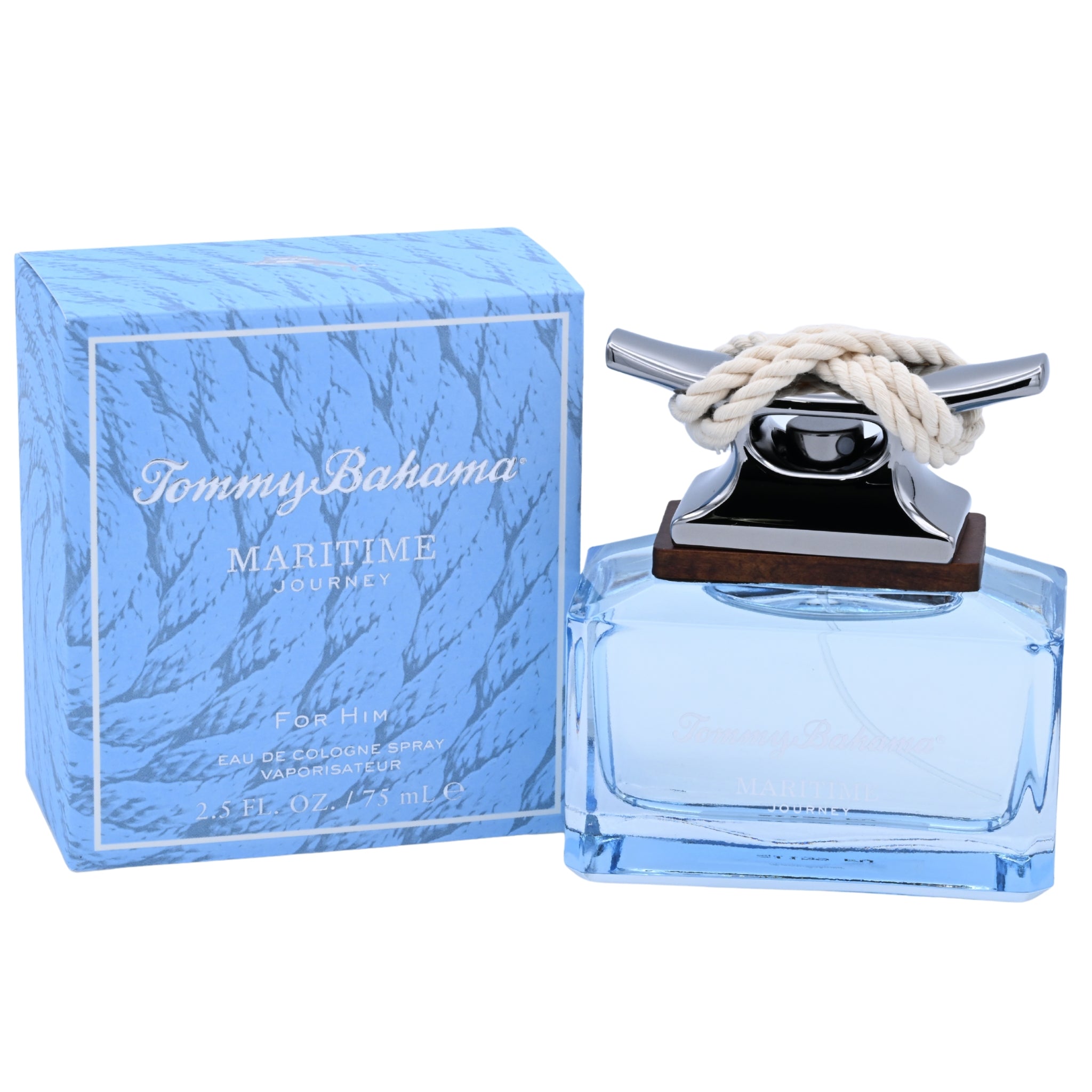 Tommy Bahama Maritime Journey perfume bottle and packaging on a white background