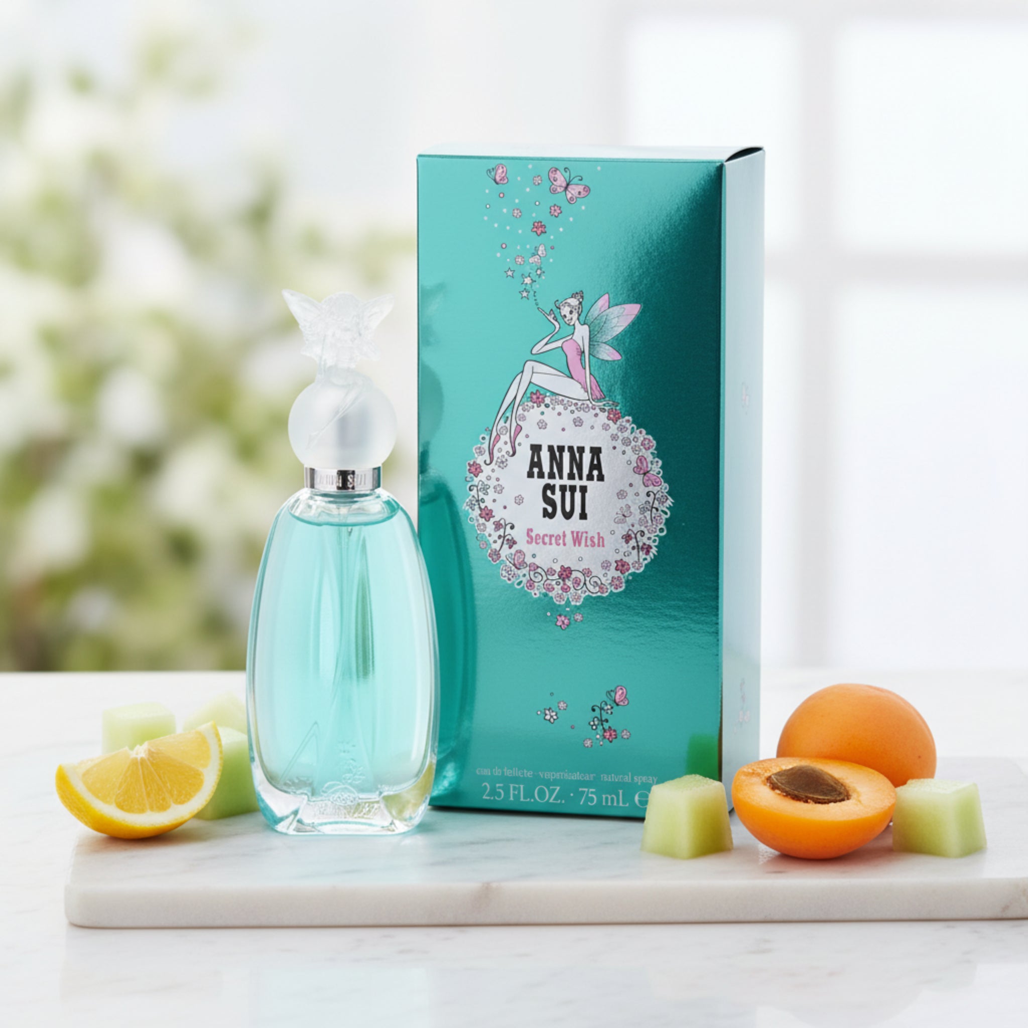 Anna Sui Secret Wish perfume bottle and packaging on a white background
