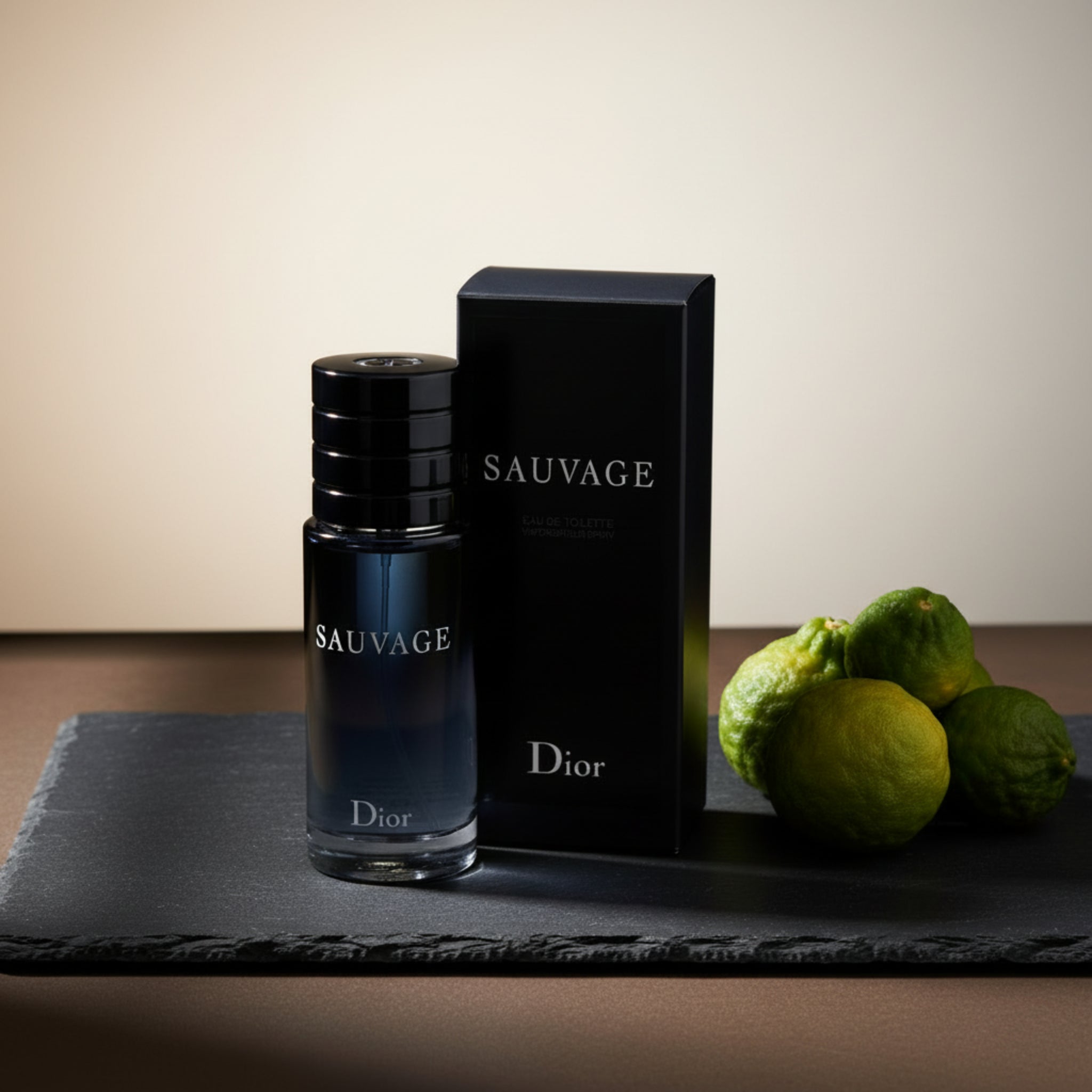 Dior Sauvage perfume bottle and packaging on a white background