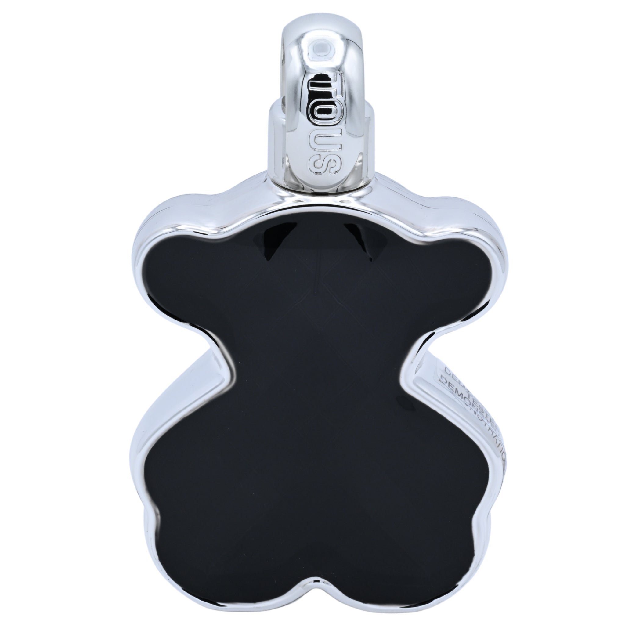 Black and silver pendant on a white background