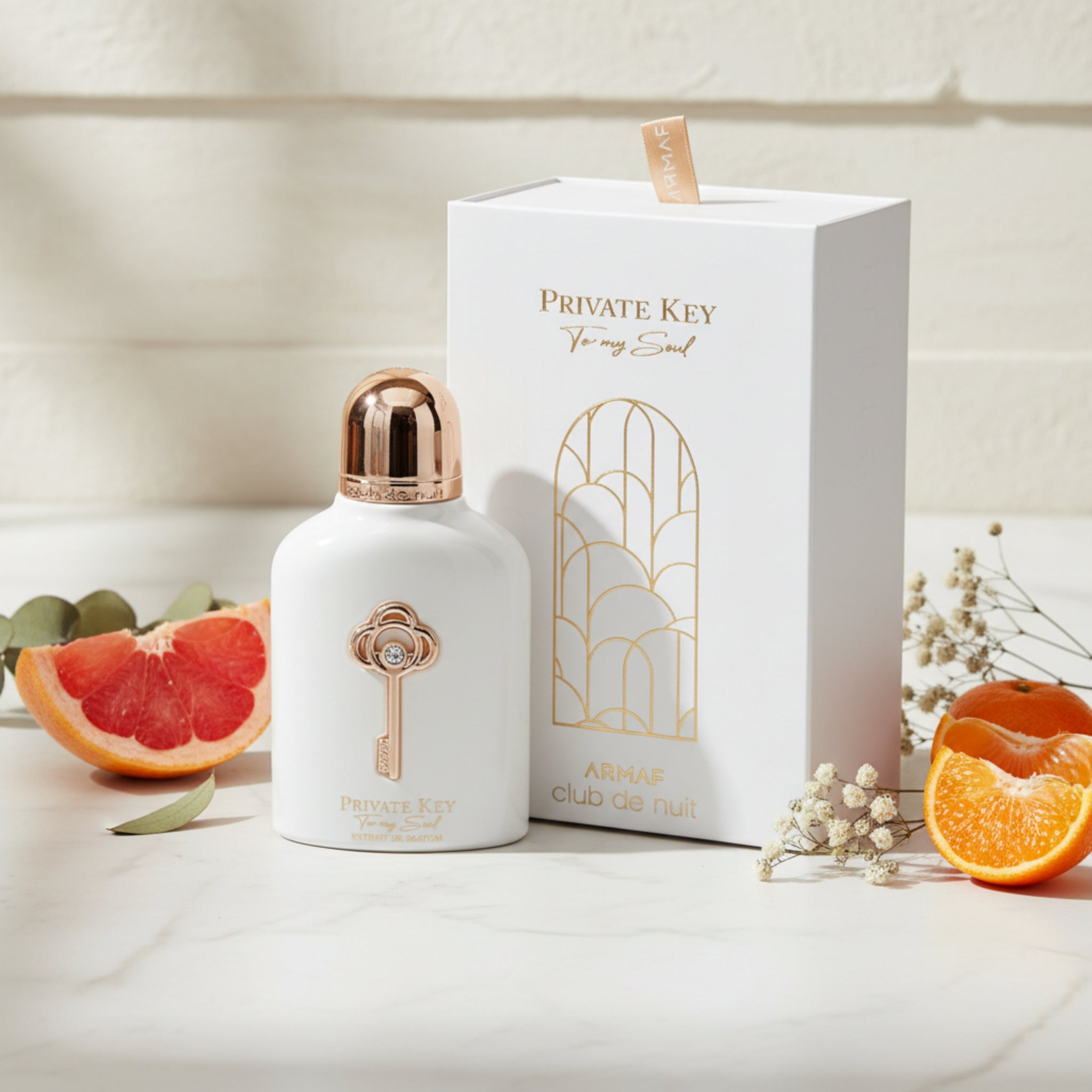 Perfume bottle and packaging of 'Private Key' by Armaf on a white background