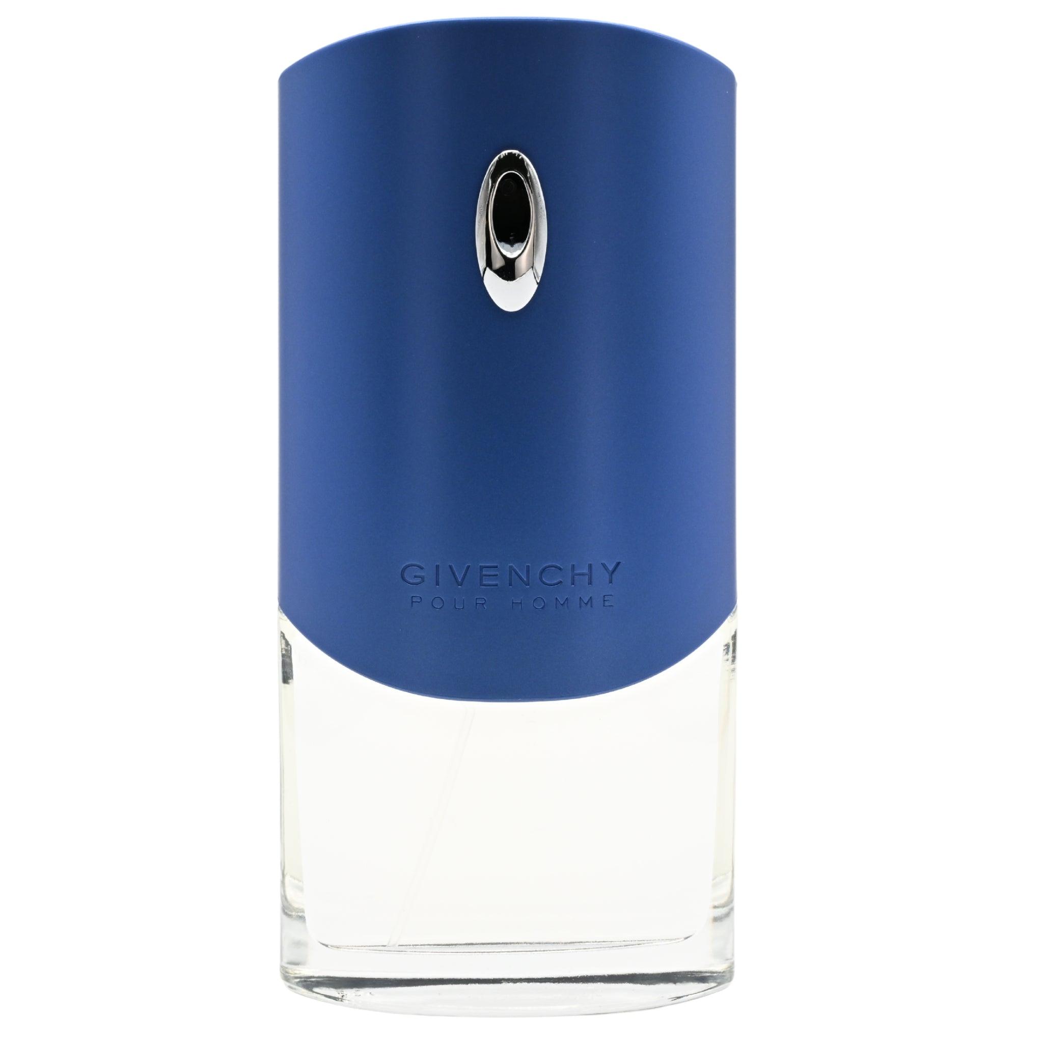 Givenchy men's perfume bottle with blue cap on a white background