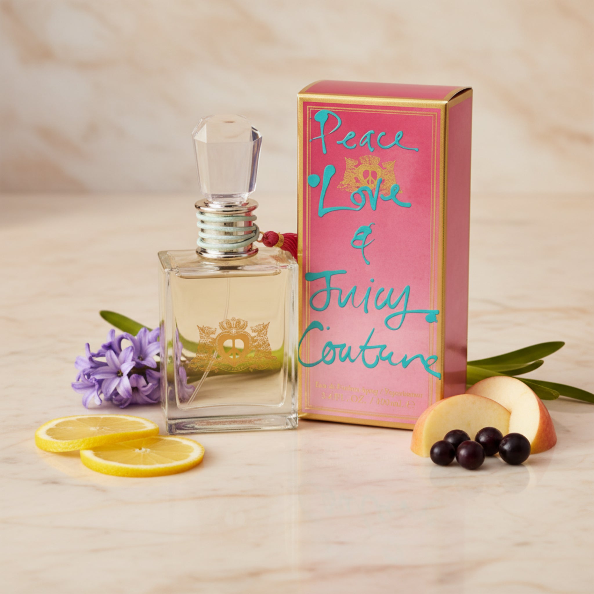 Peace Love & JUICY COUTURE Perfume Women 3.4 oz edp 3.3 NEW IN BOX