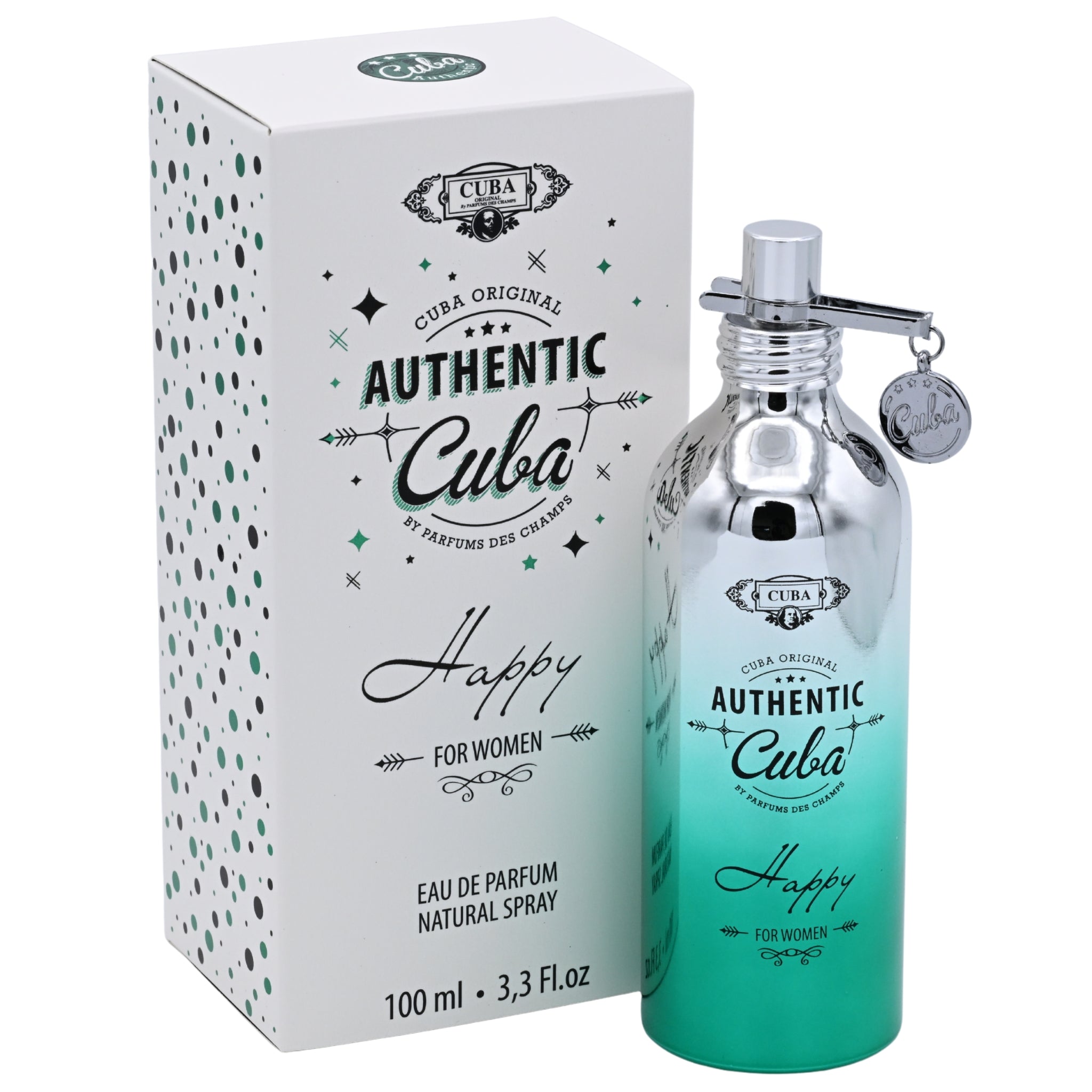 Cuba Authentic Happy Eau de Parfum Spray for Women 3.4 oz (100 ml) by Cuba