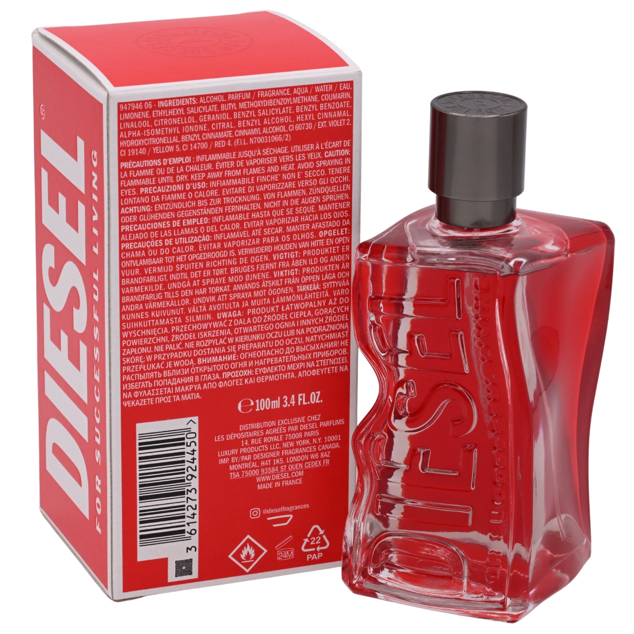 Diesel D Red Eau de Parfum (EDP) Spray for Men 3.4 oz (100 ml) by Diesel