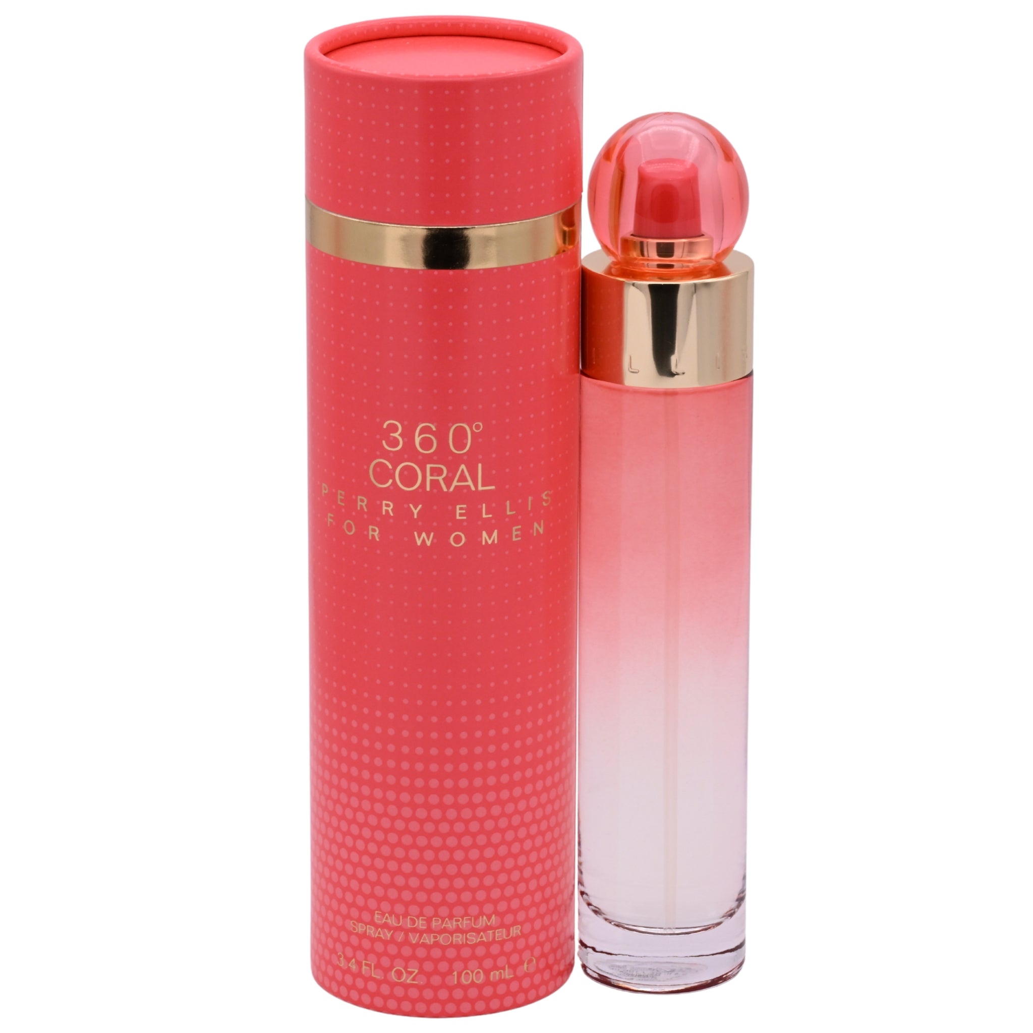 360 Coral by Perry Ellis 3.3 / 3.4 oz EDP Perfume For Women NEW IN BOX