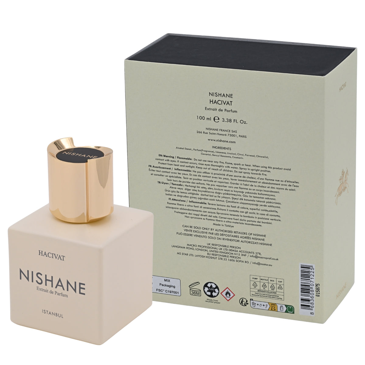 Nishane Hacivat by Nishane for unisex EDP 3.3 / 3.4 oz New In Box