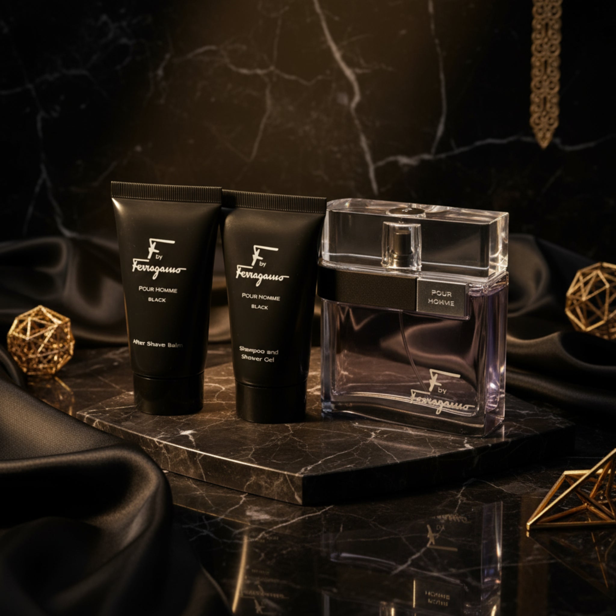 F Black by Salvatore Ferragamo for men 3 pcs gift set New in Box